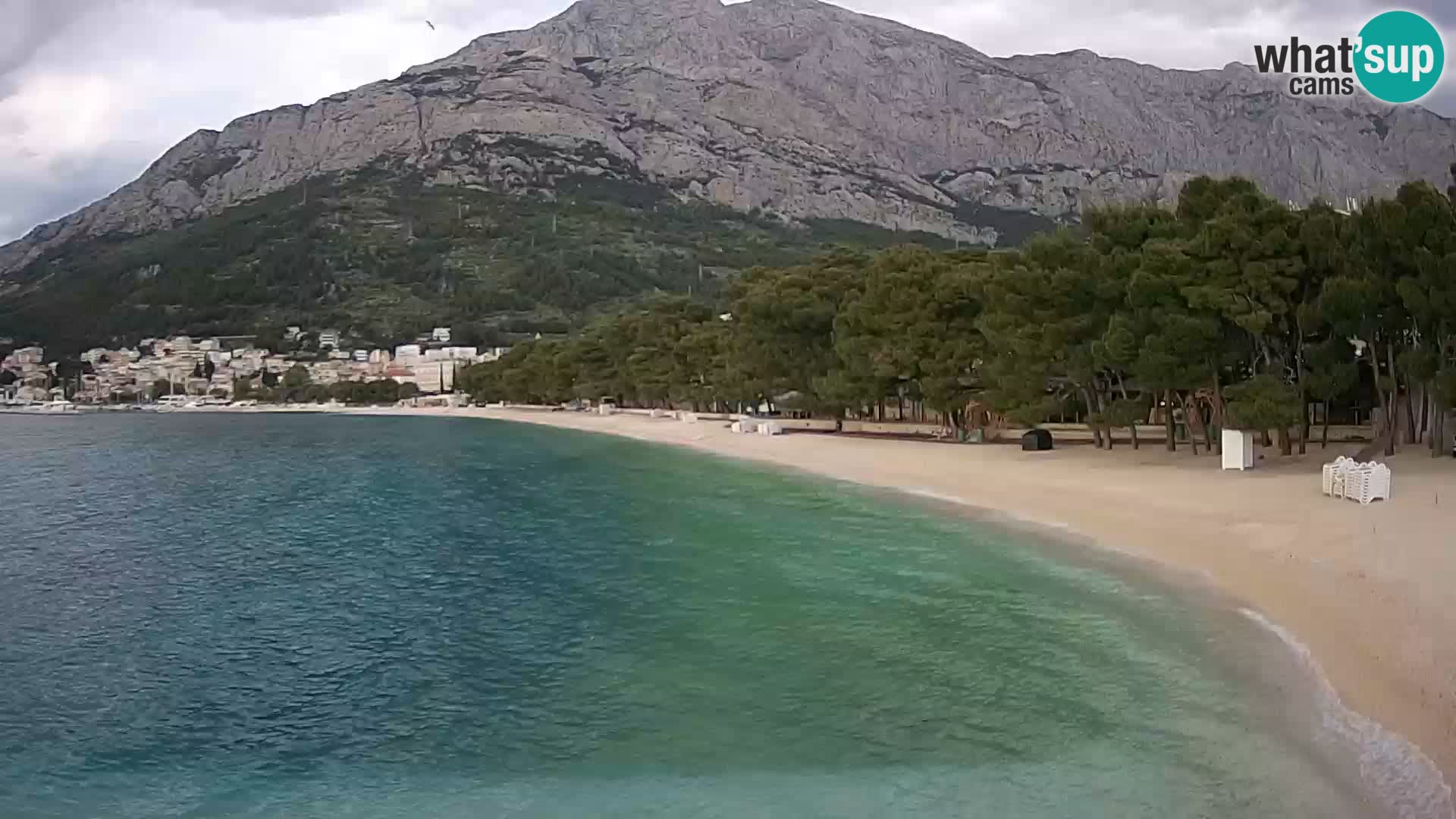Web kamera – Baška Voda – Borik, pogled na plažu Nikolina