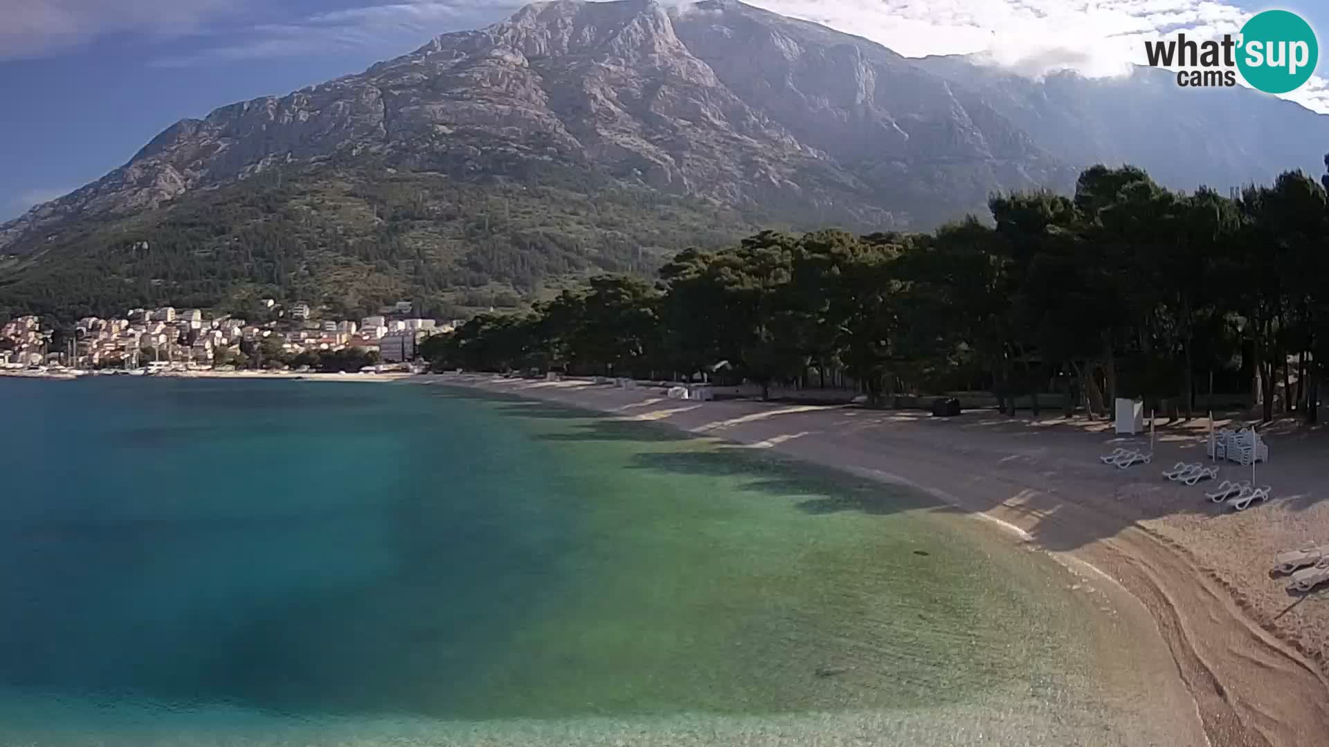 Web kamera – Baška Voda – Borik, pogled na plažu Nikolina