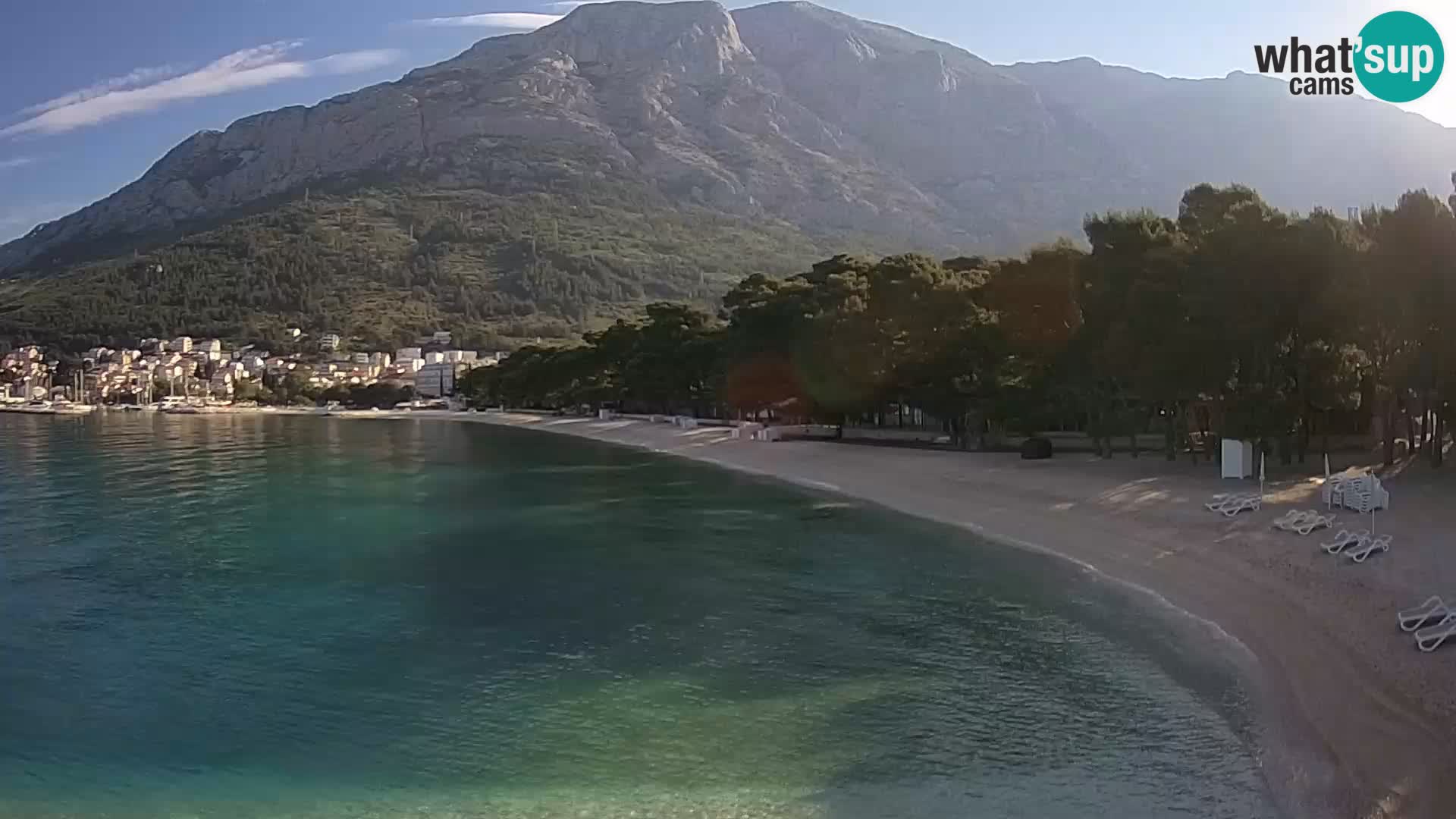 Spletna kamera – Baška Voda – Borik, pogled na plažo Nikolina
