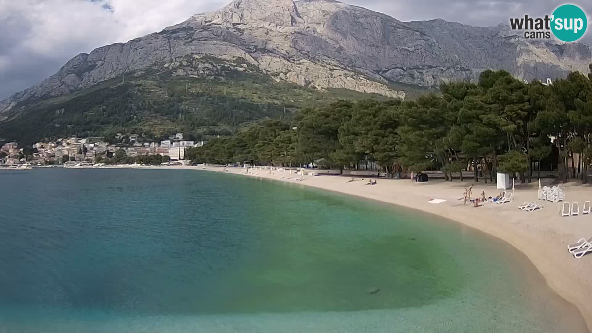 Spletna kamera – Baška Voda – Borik, pogled na plažo Nikolina