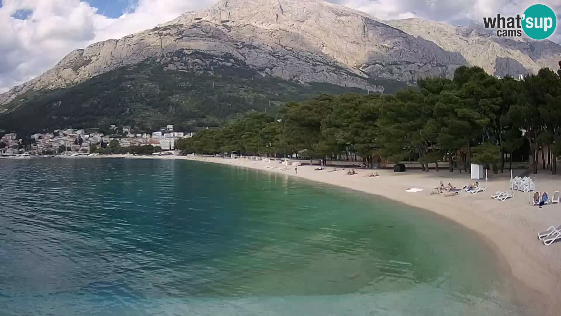 Spletna kamera – Baška Voda – Borik, pogled na plažo Nikolina