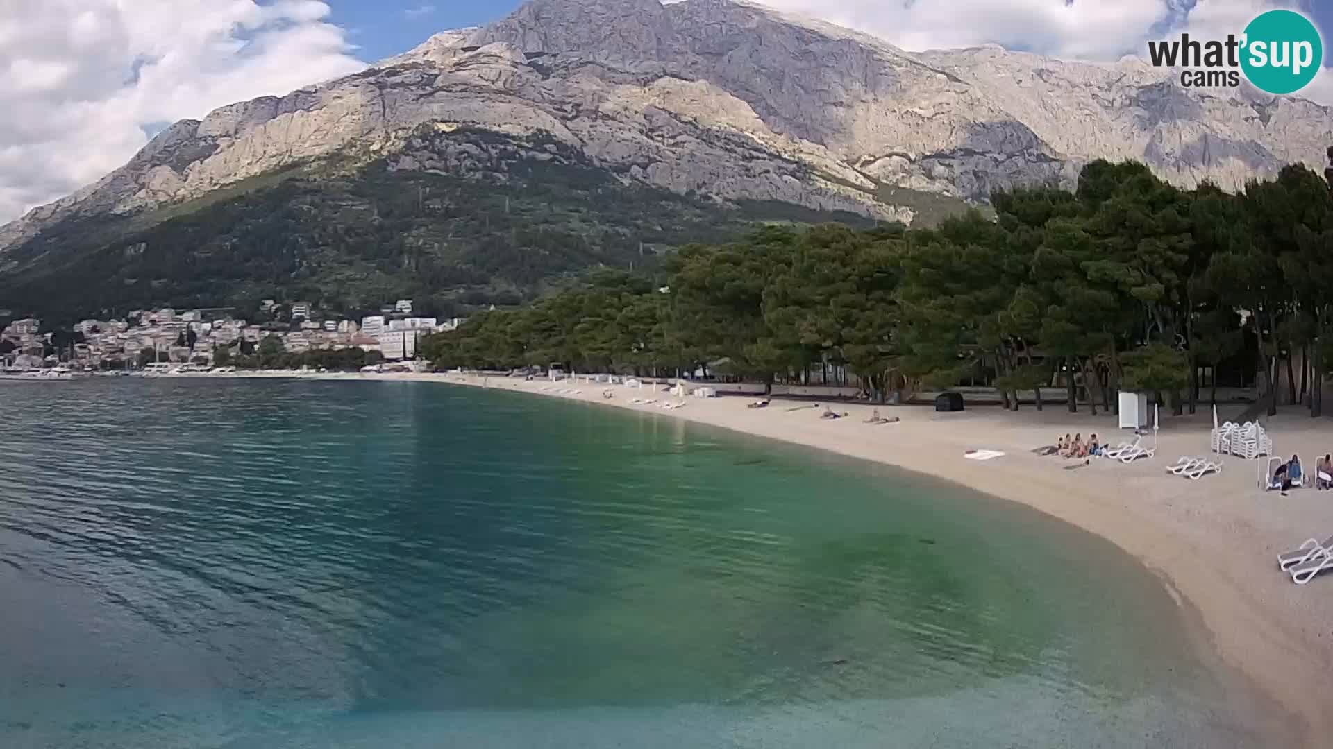 Web kamera – Baška Voda – Borik, pogled na plažu Nikolina