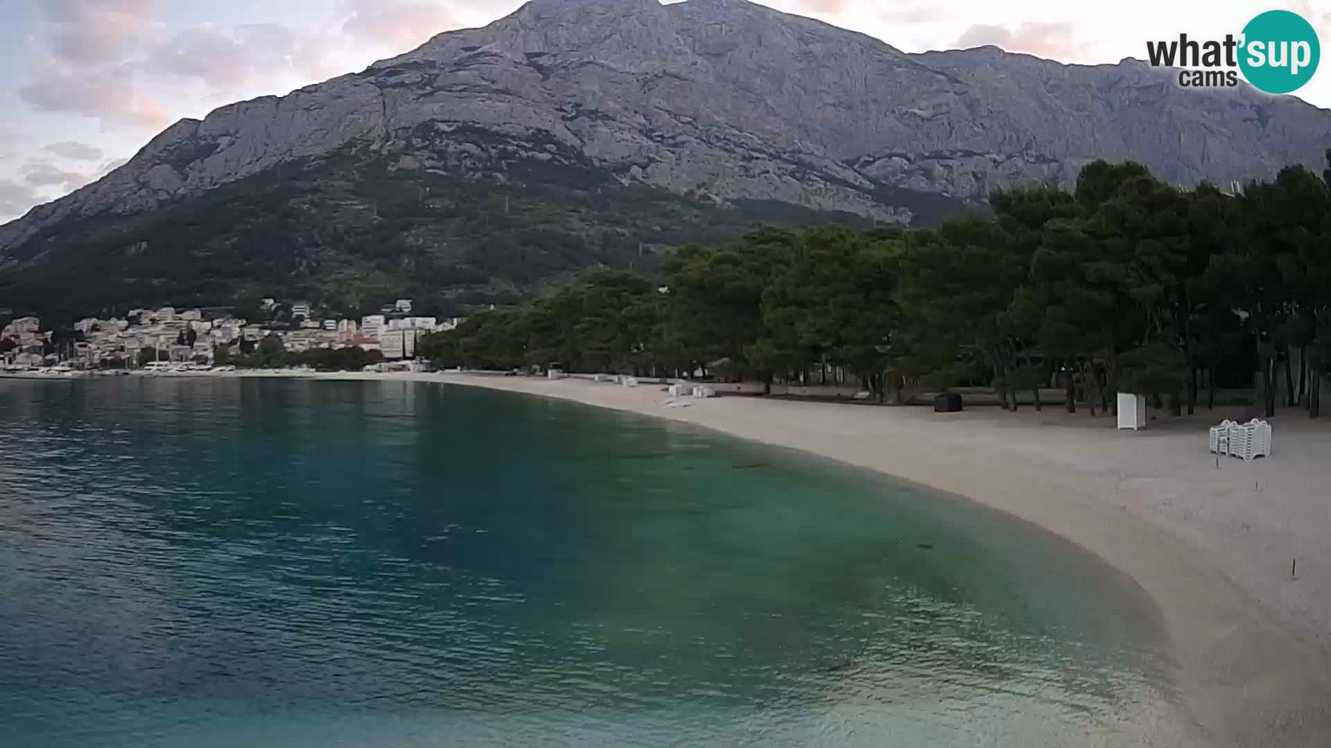 Web kamera – Baška Voda – Borik, pogled na plažu Nikolina