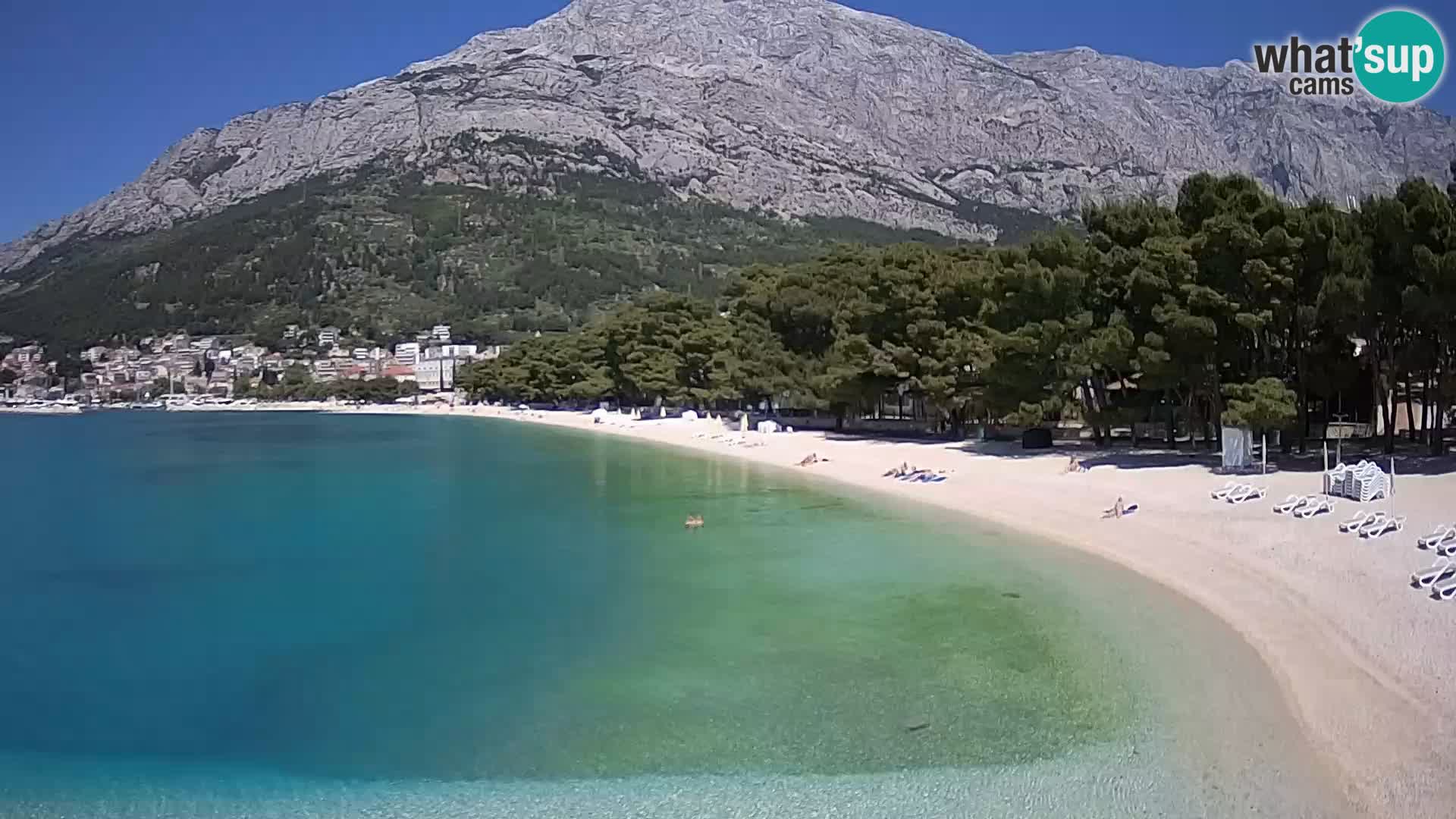 Web kamera – Baška Voda – Borik, pogled na plažu Nikolina