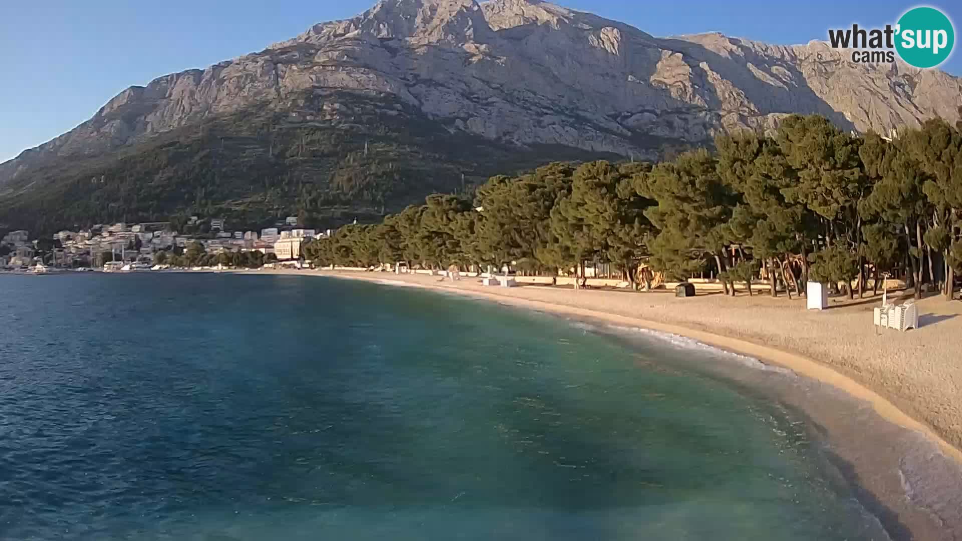 Spletna kamera – Baška Voda – Borik, pogled na plažo Nikolina