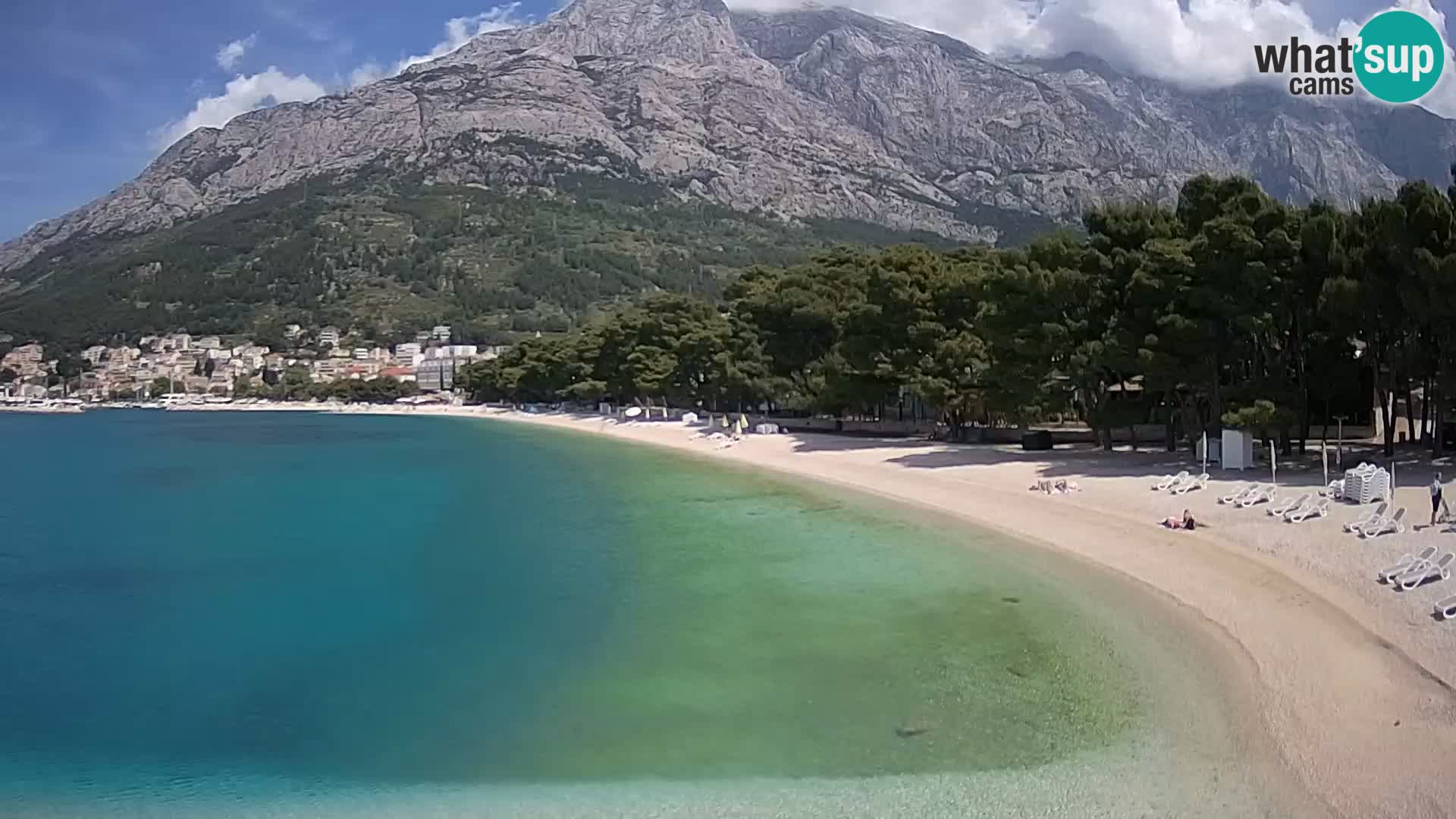 Webcam Live – Baška Voda – Borik, spiaggia Nikolina