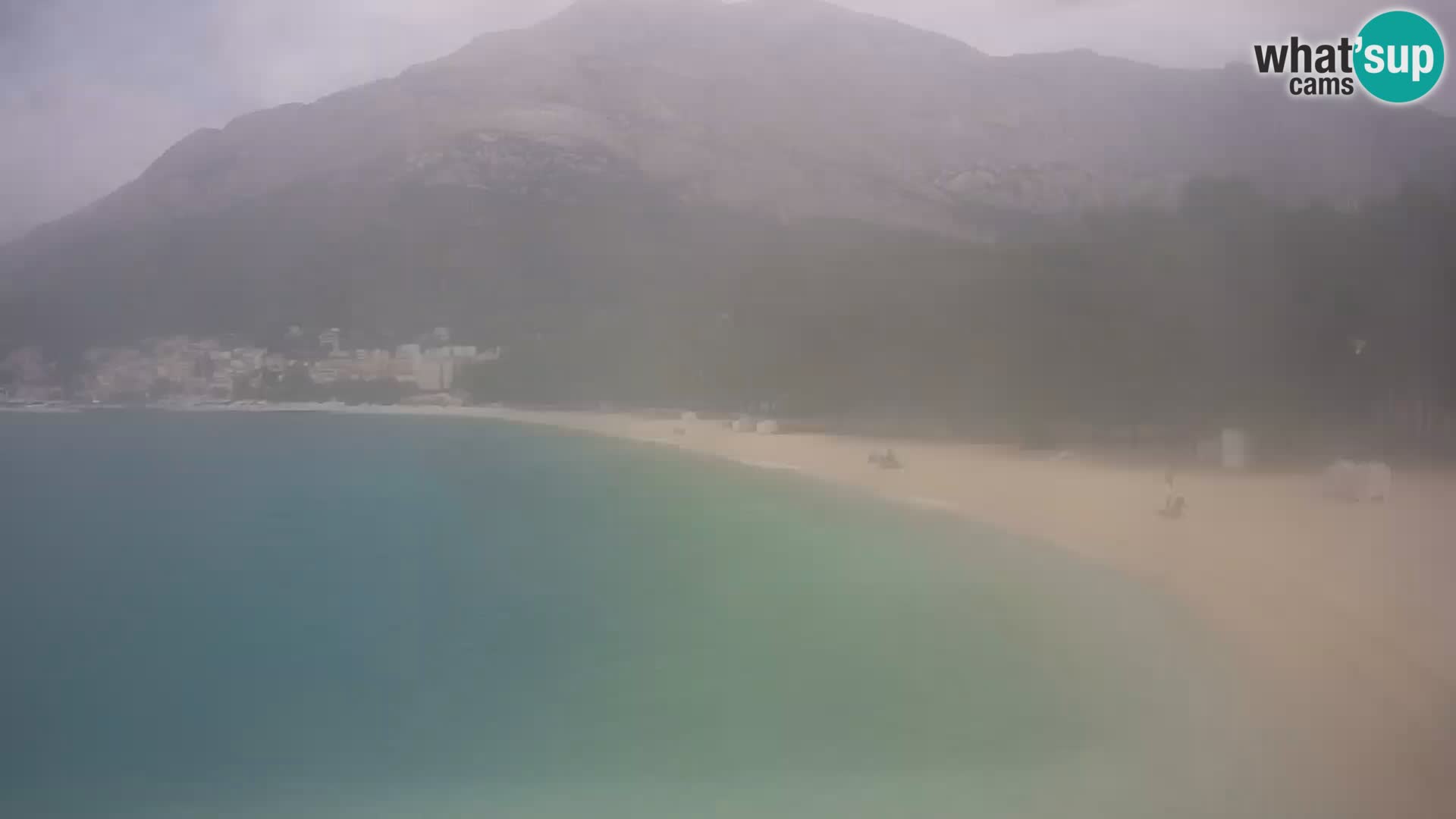 Spletna kamera – Baška Voda – Borik, pogled na plažo Nikolina