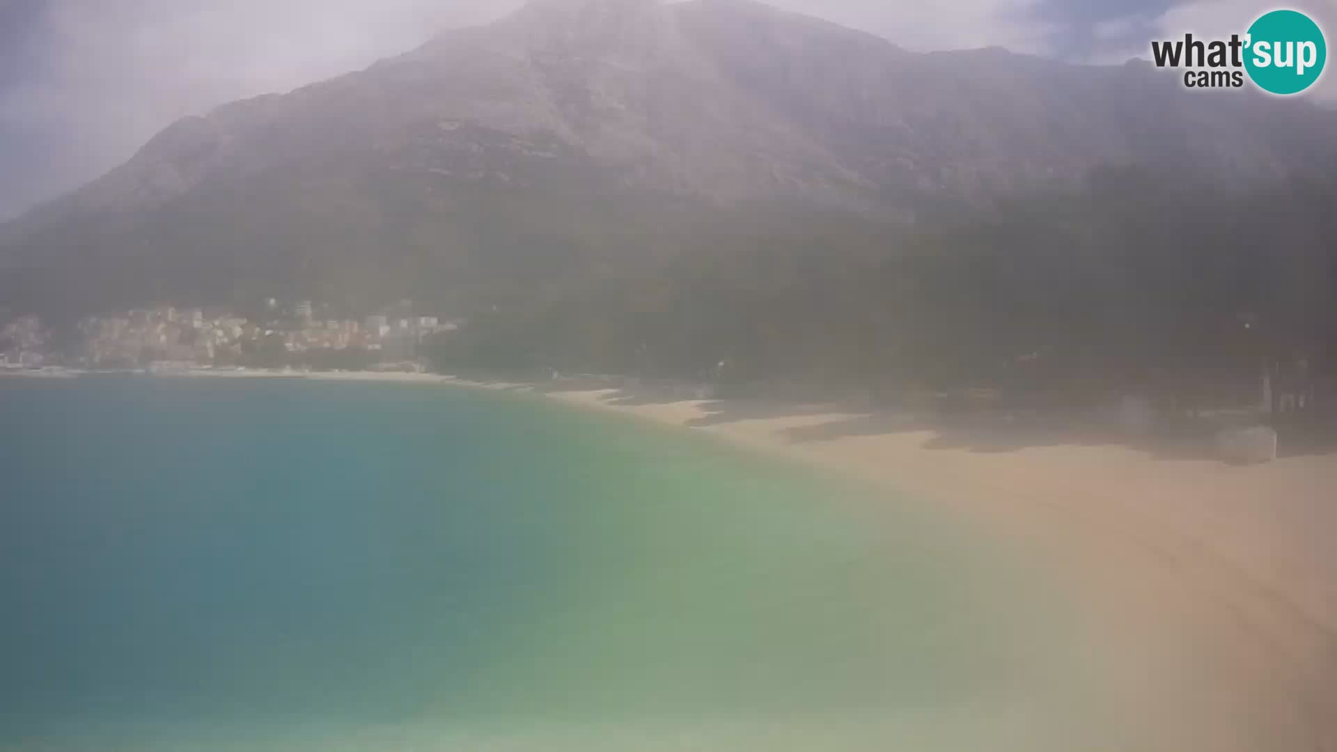 Web kamera – Baška Voda – Borik, pogled na plažu Nikolina