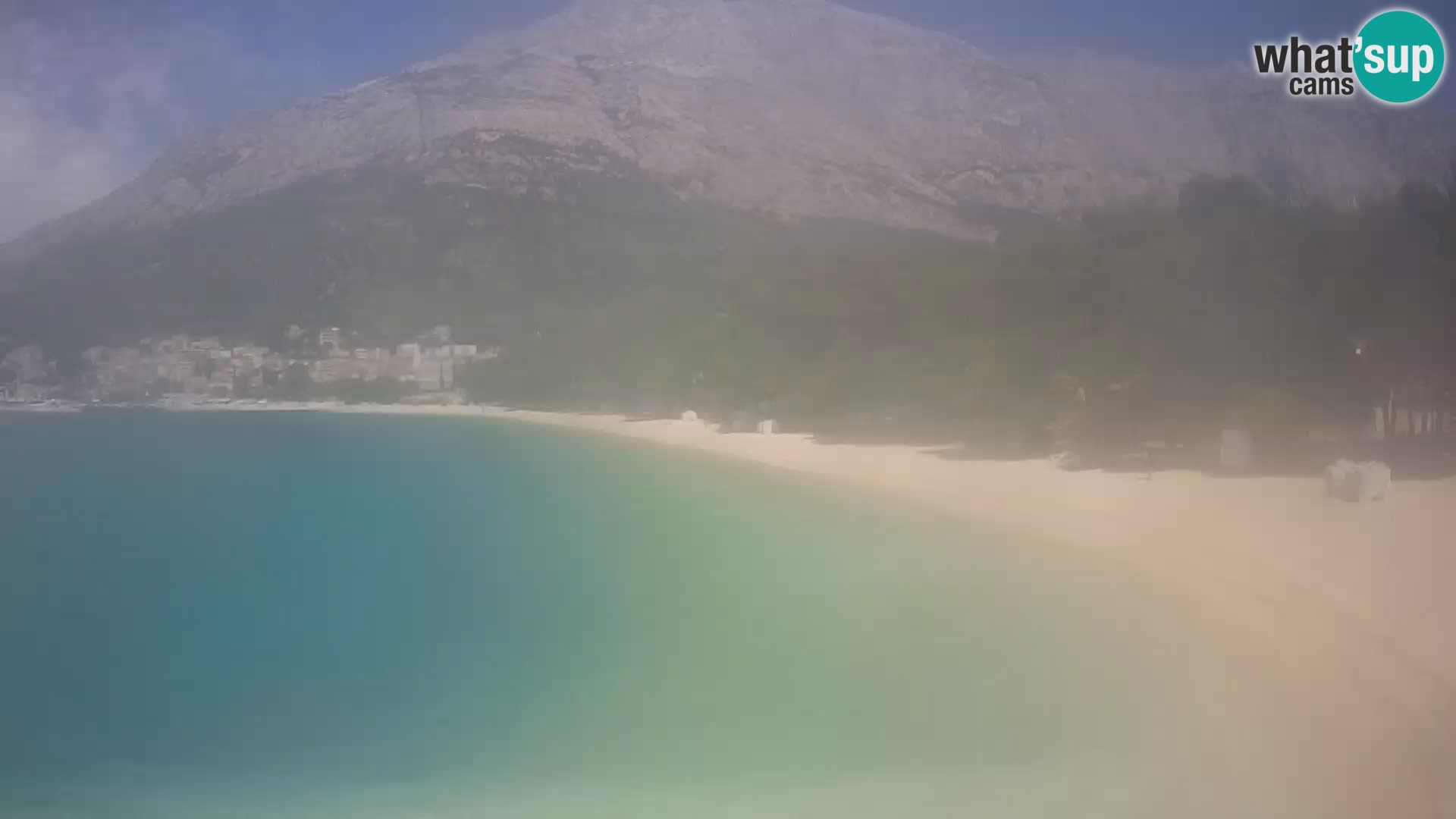 Spletna kamera – Baška Voda – Borik, pogled na plažo Nikolina