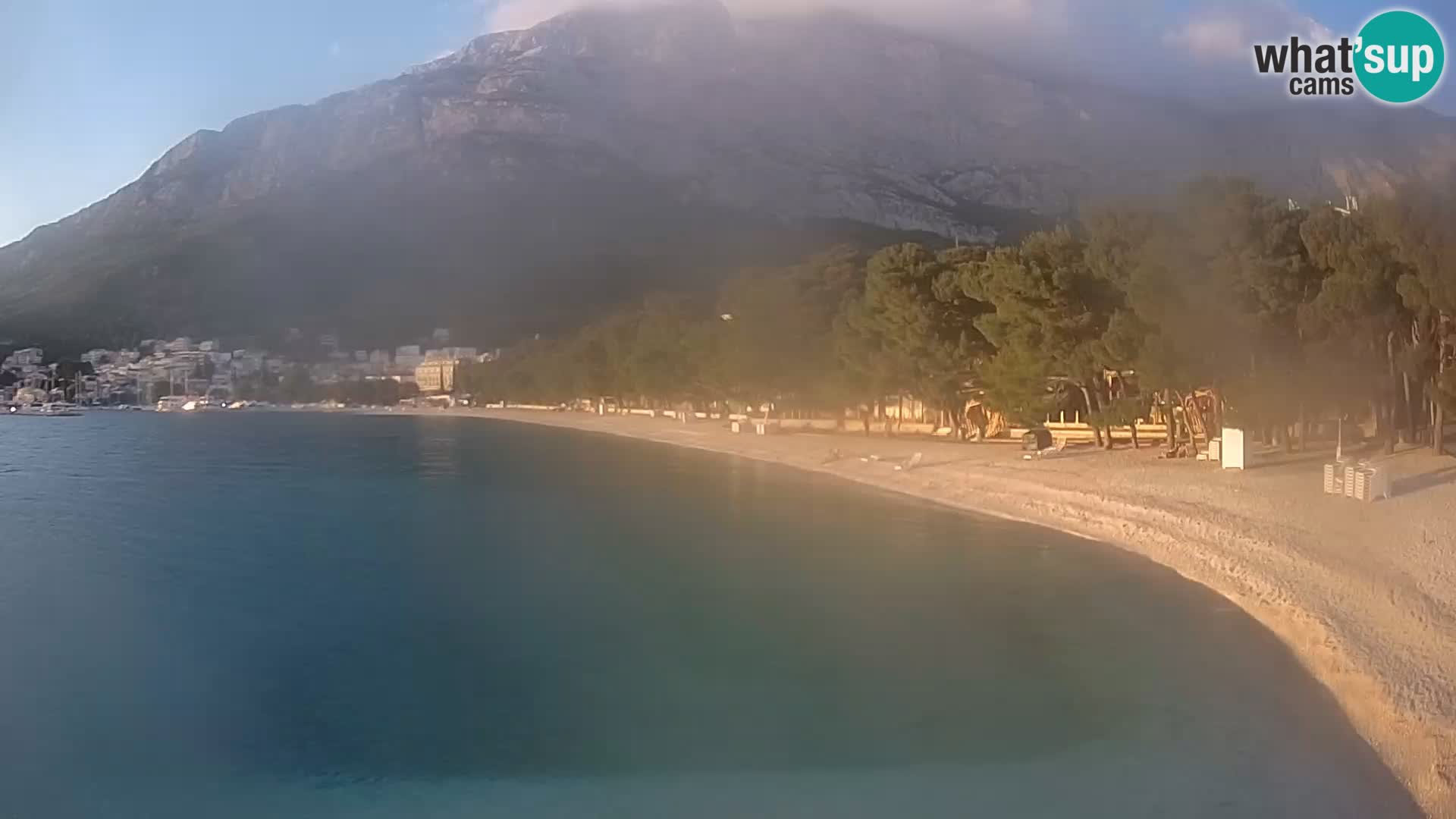 Spletna kamera – Baška Voda – Borik, pogled na plažo Nikolina