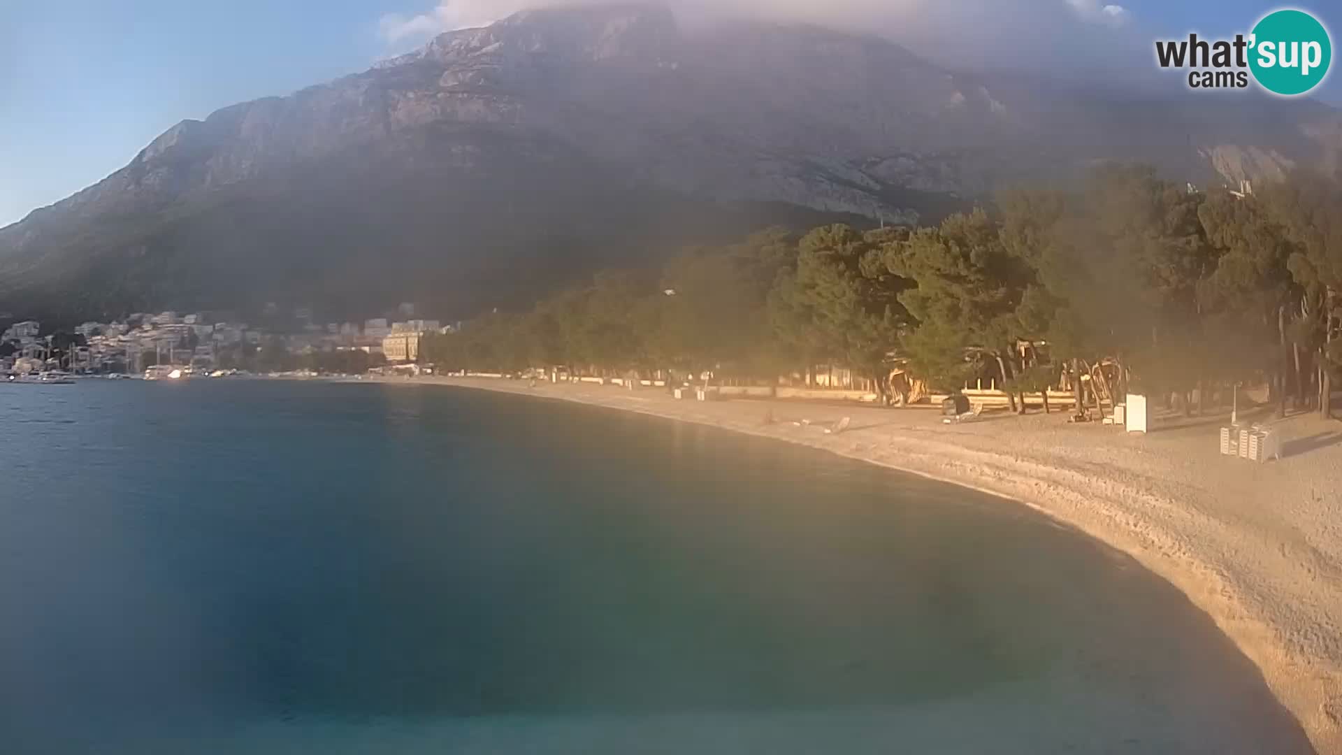 Spletna kamera – Baška Voda – Borik, pogled na plažo Nikolina