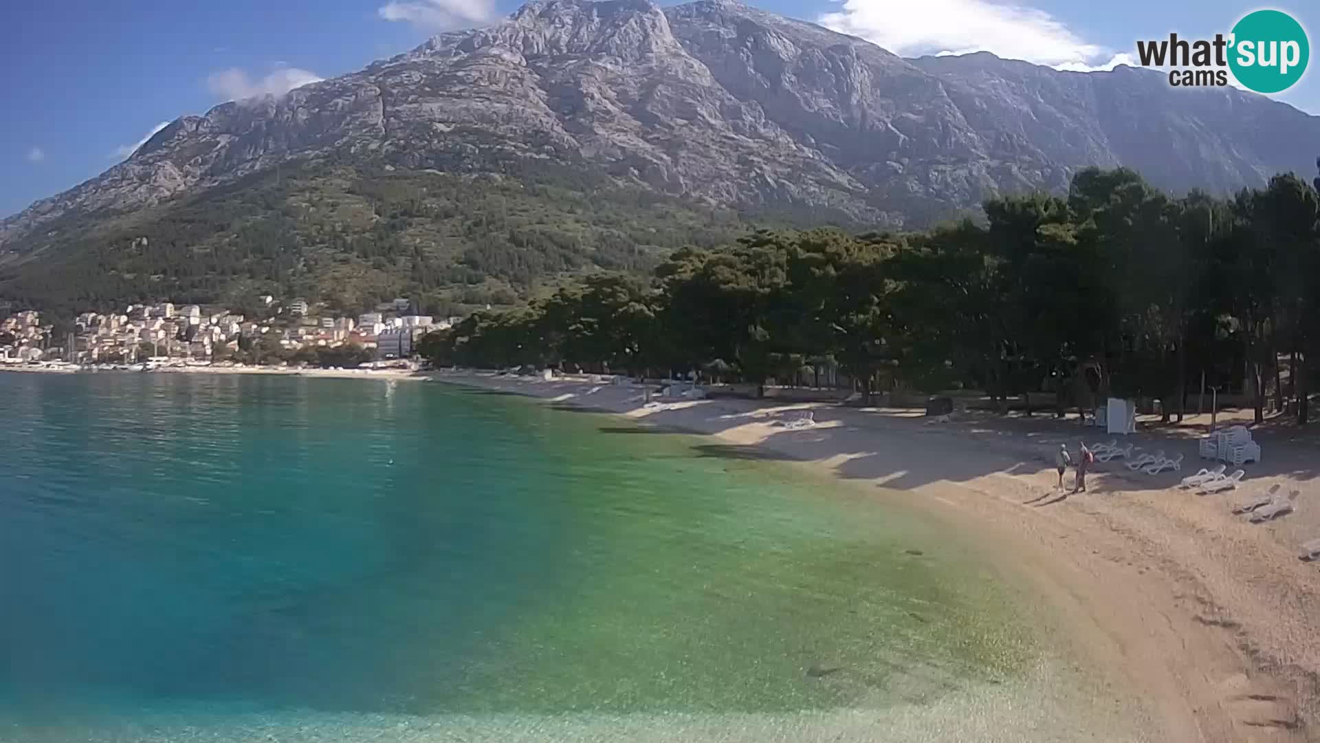 Web kamera – Baška Voda – Borik, pogled na plažu Nikolina