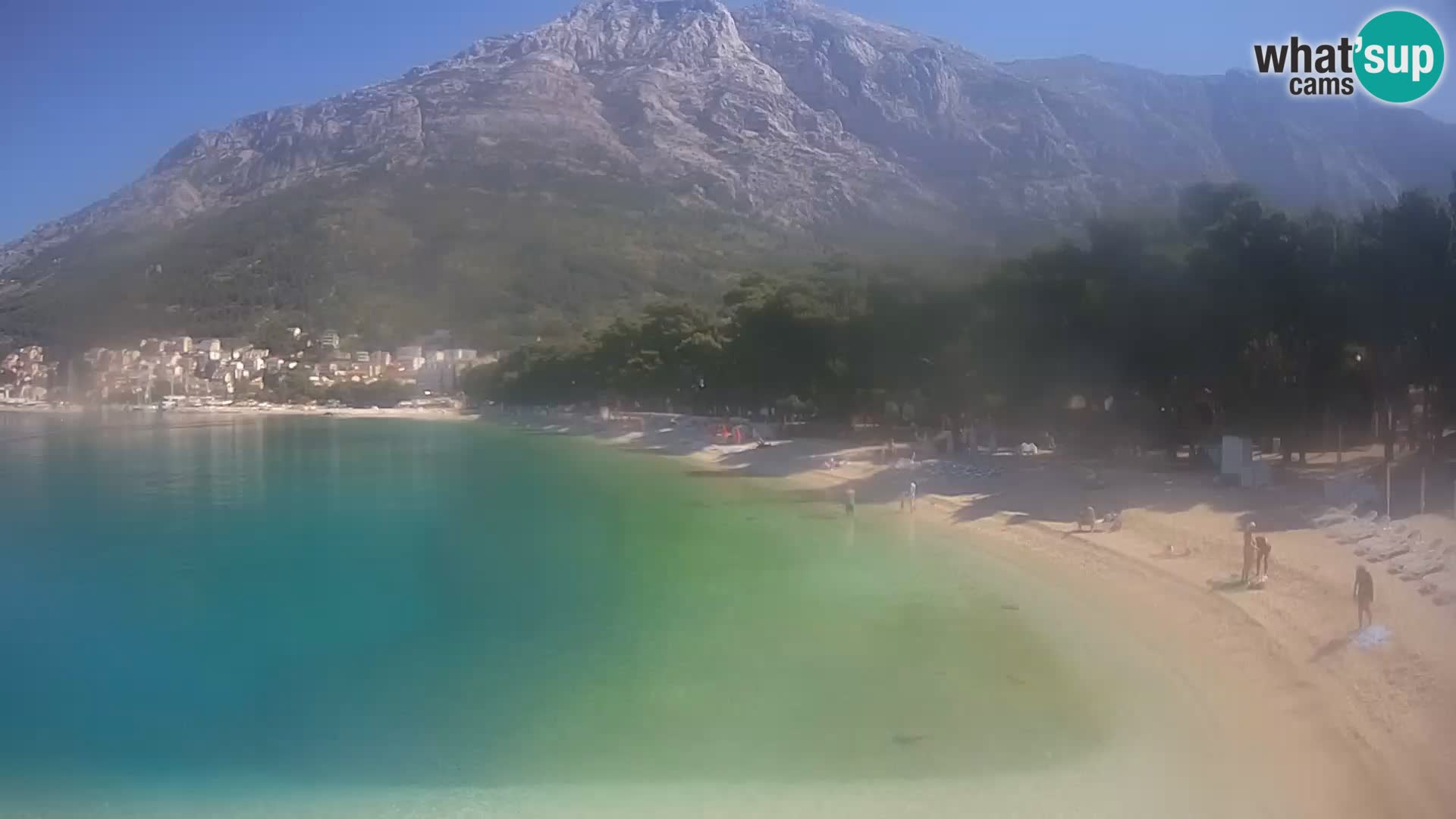 Web kamera – Baška Voda – Borik, pogled na plažu Nikolina
