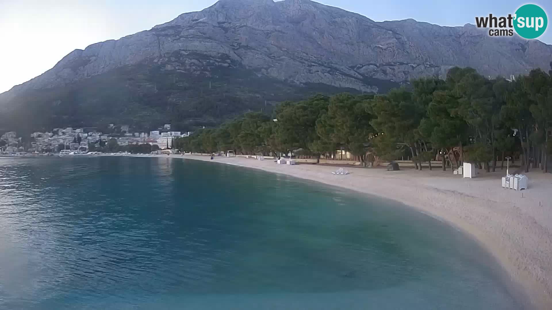 Web kamera – Baška Voda – Borik, pogled na plažu Nikolina