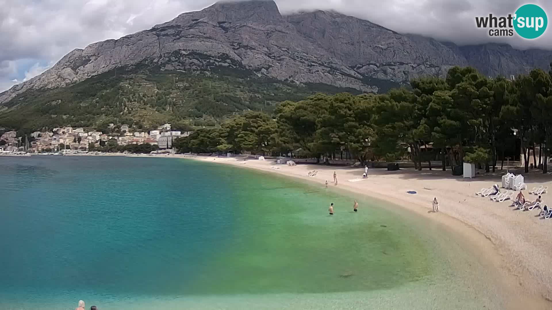 Webcam Live – Baška Voda – Borik, spiaggia Nikolina