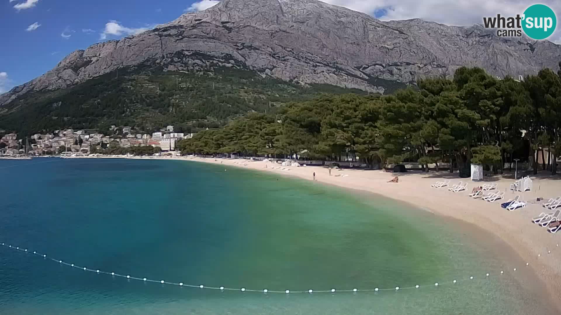 Webcam Live – Baška Voda – Borik, spiaggia Nikolina