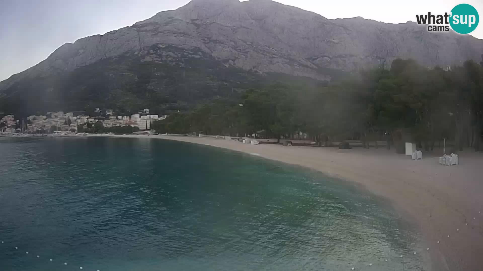 Web kamera – Baška Voda – Borik, pogled na plažu Nikolina