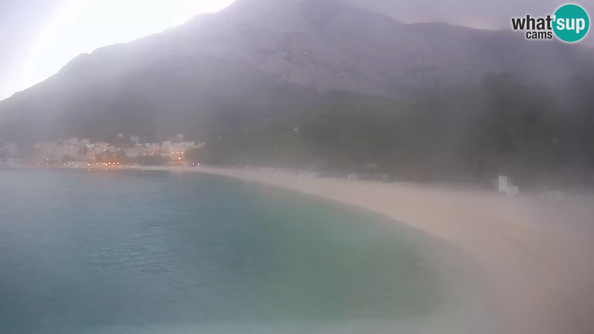 Spletna kamera – Baška Voda – Borik, pogled na plažo Nikolina