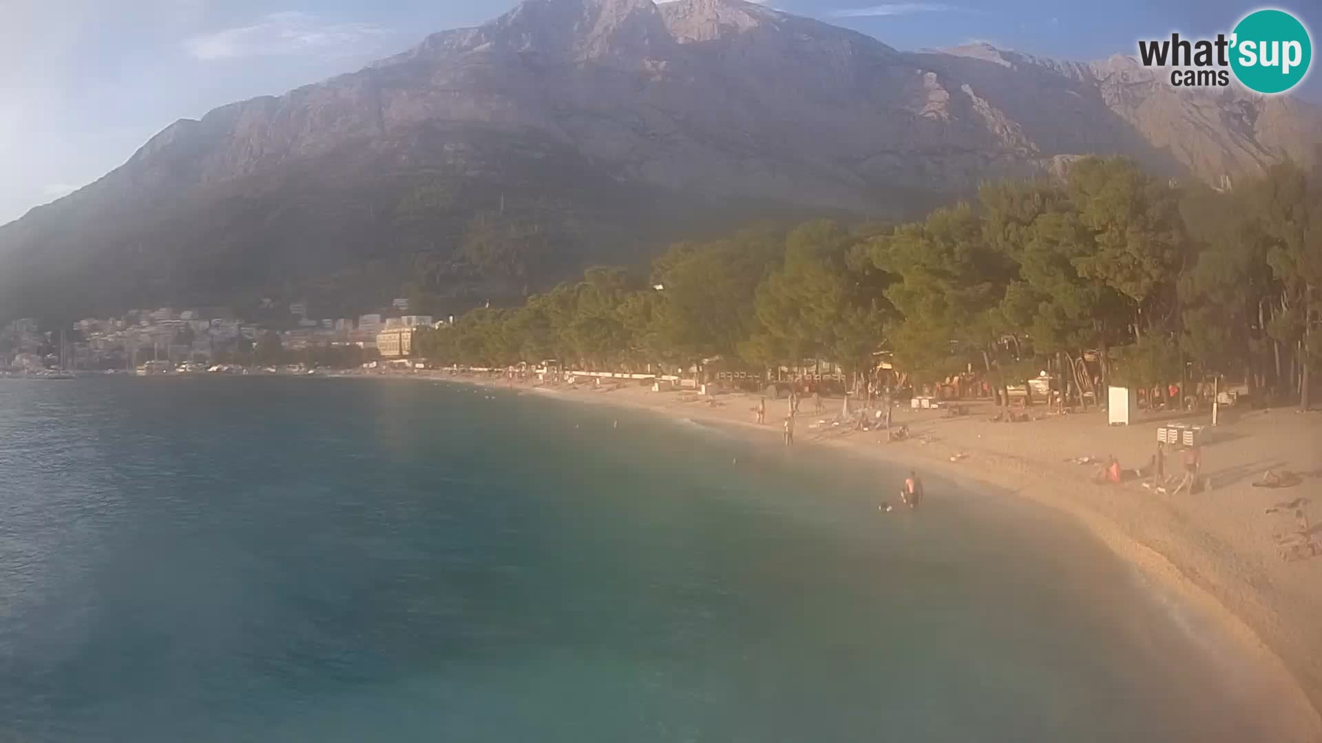 Spletna kamera – Baška Voda – Borik, pogled na plažo Nikolina