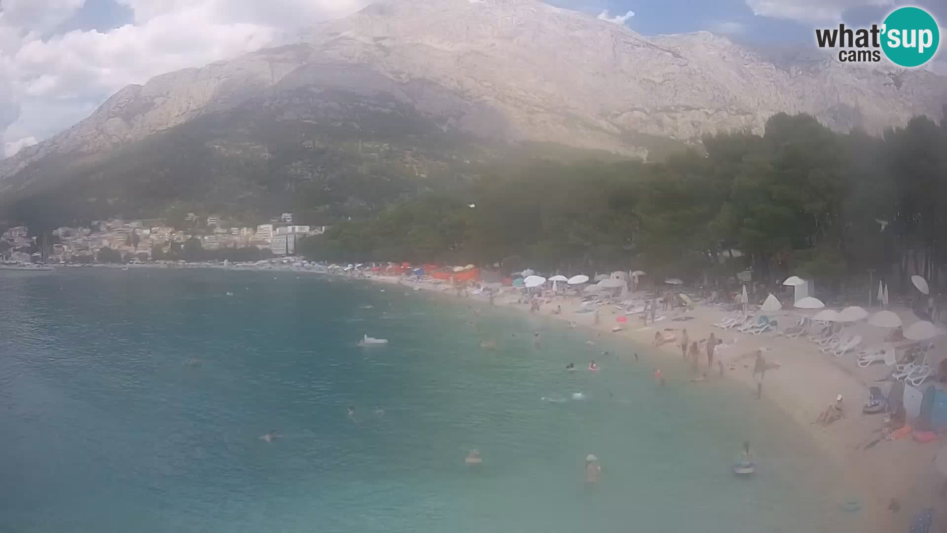 Web kamera – Baška Voda – Borik, pogled na plažu Nikolina