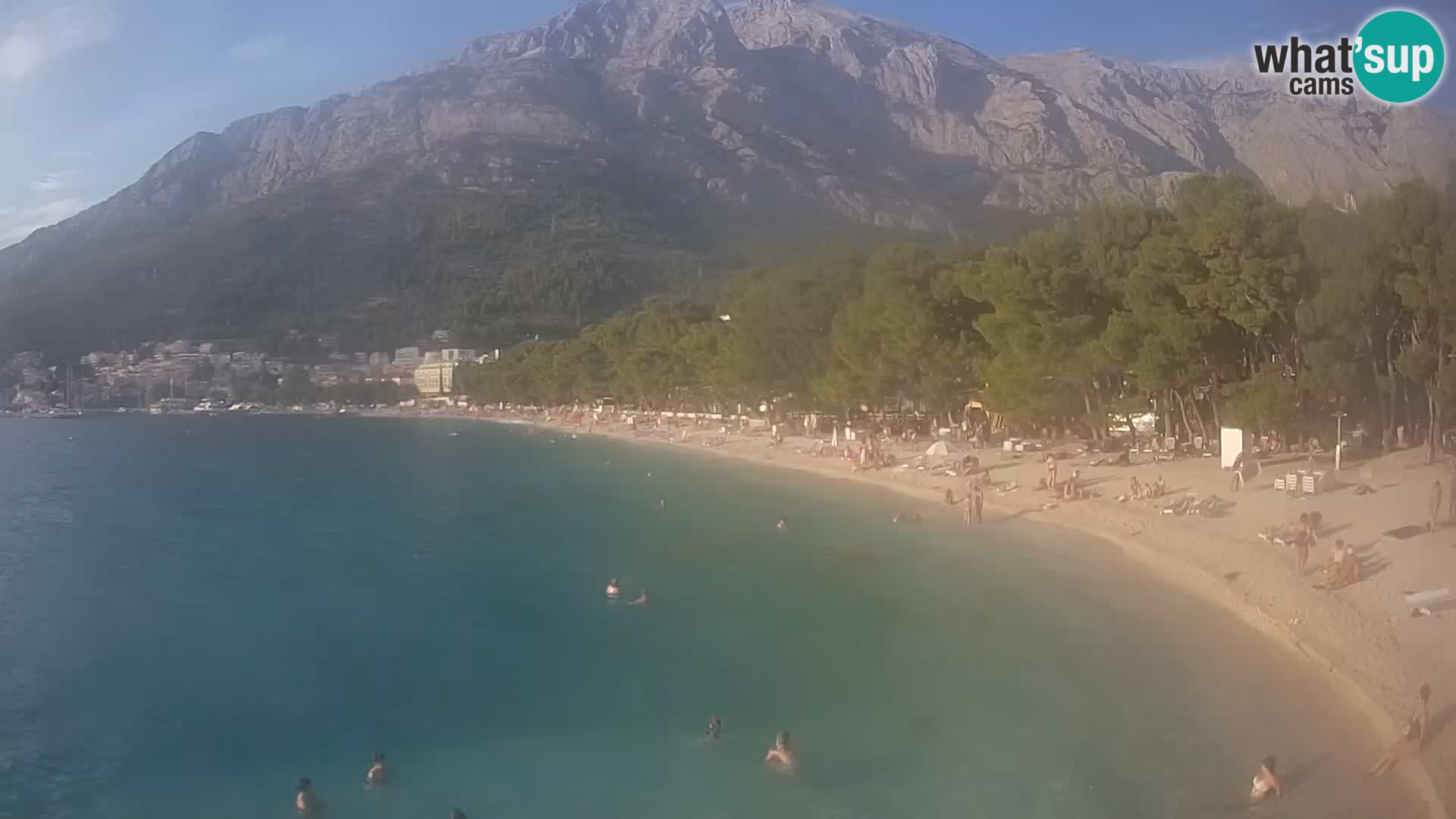 Web kamera – Baška Voda – Borik, pogled na plažu Nikolina