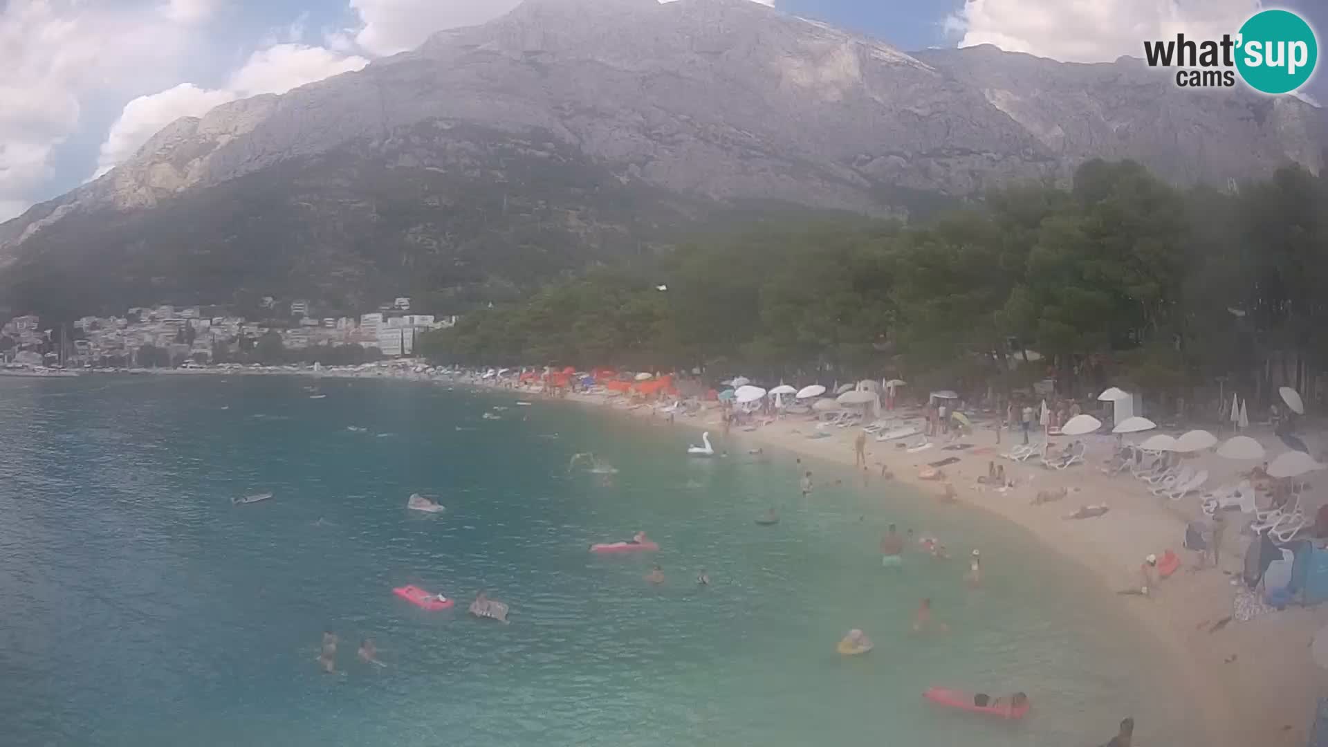 Webcam Live – Baška Voda – Borik, spiaggia Nikolina