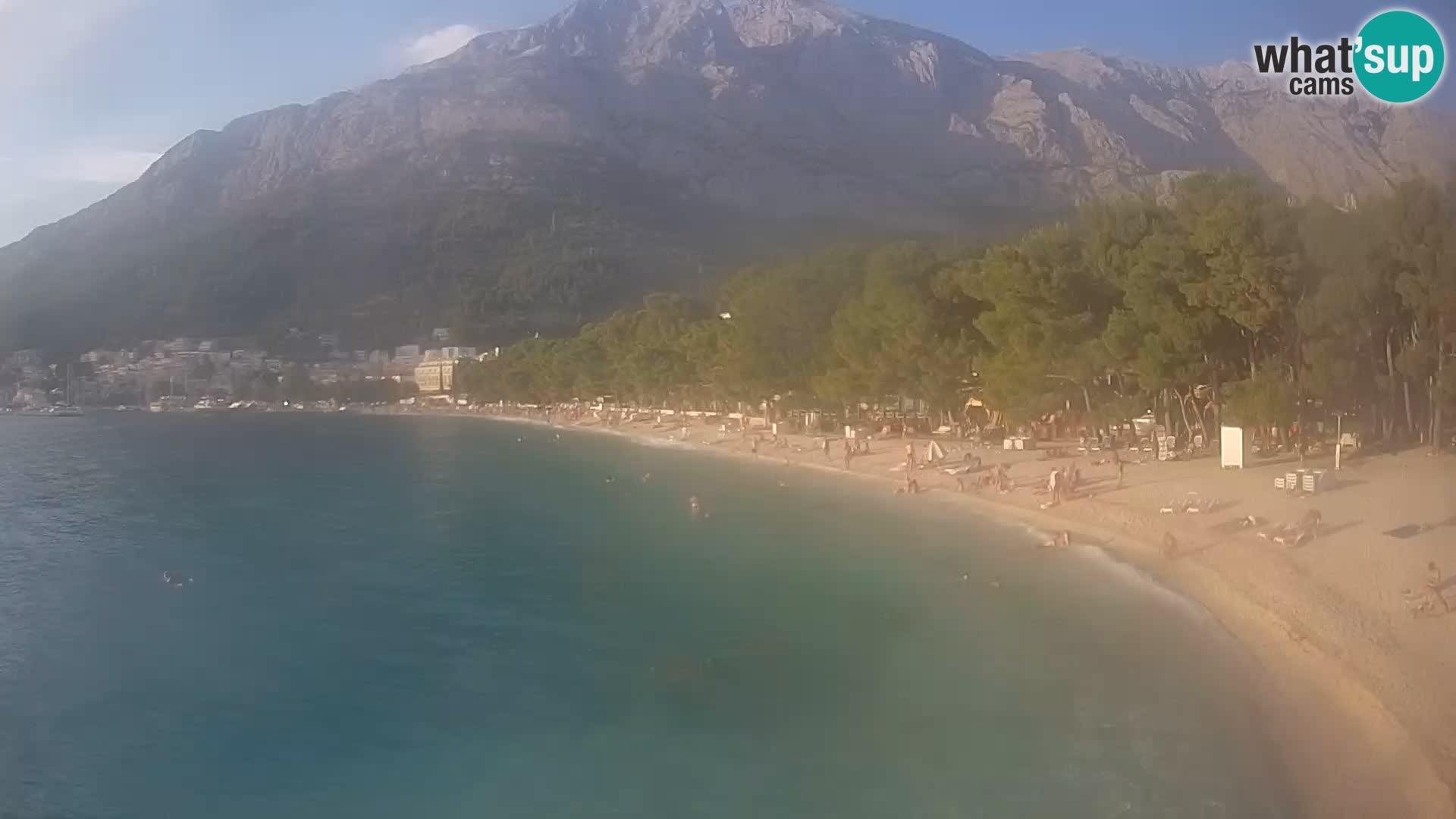 Web kamera – Baška Voda – Borik, pogled na plažu Nikolina