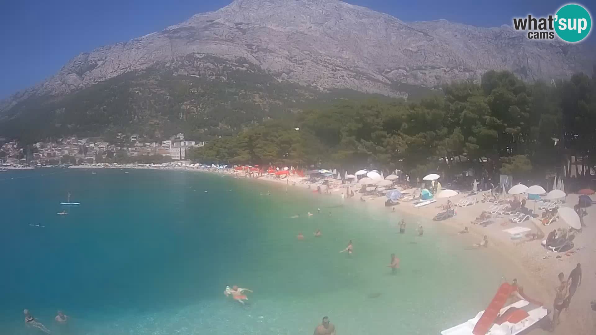 Webcam Live – Baška Voda – Borik, spiaggia Nikolina