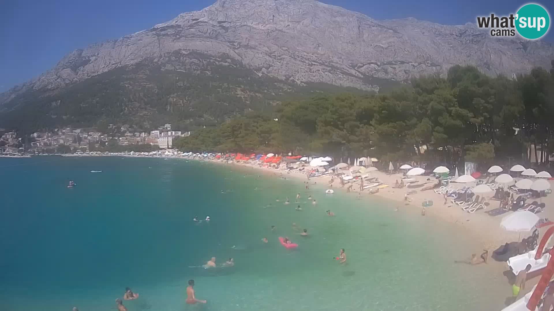 Webcam Live – Baška Voda – Borik, spiaggia Nikolina
