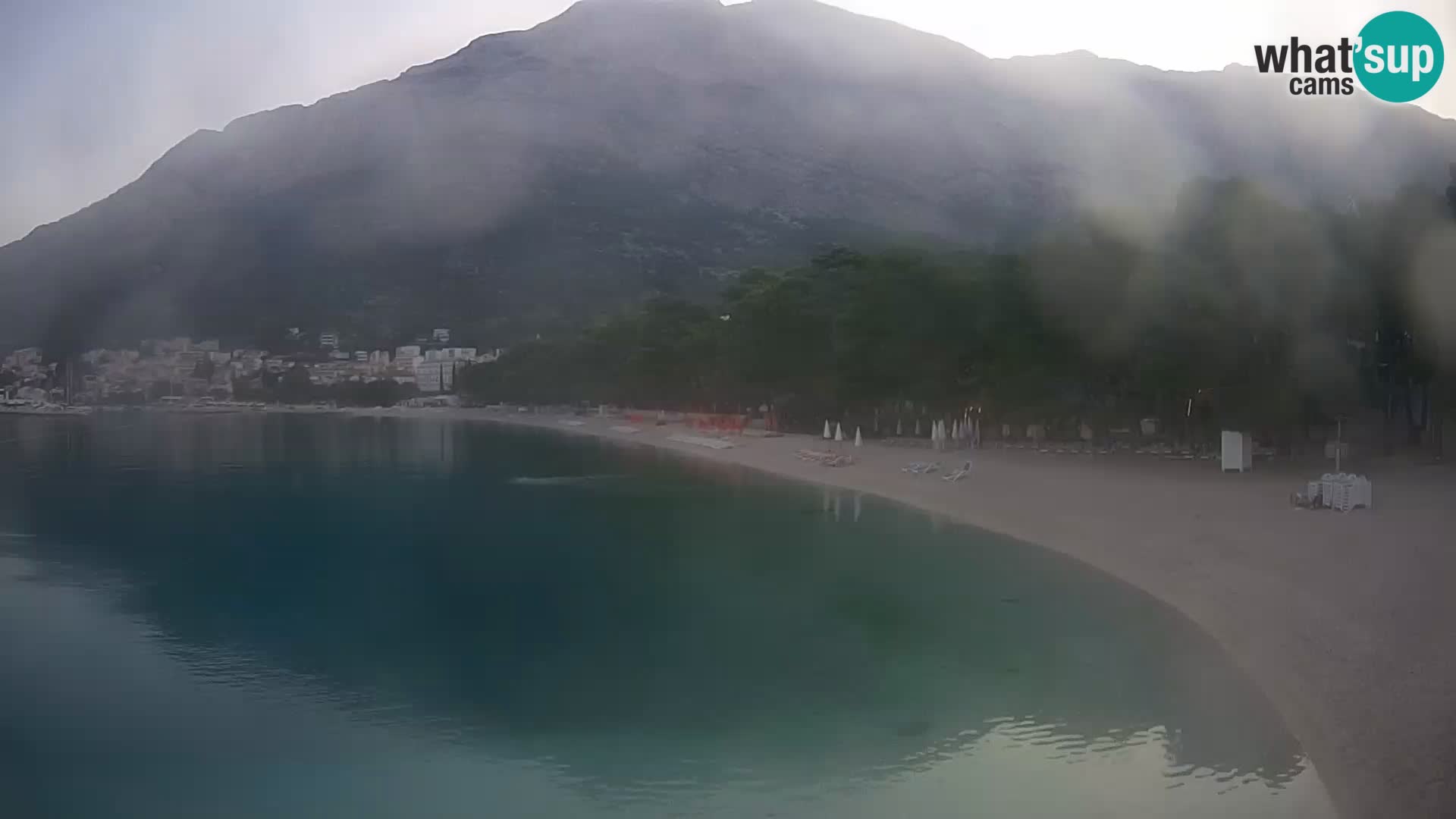 Web kamera – Baška Voda – Borik, pogled na plažu Nikolina