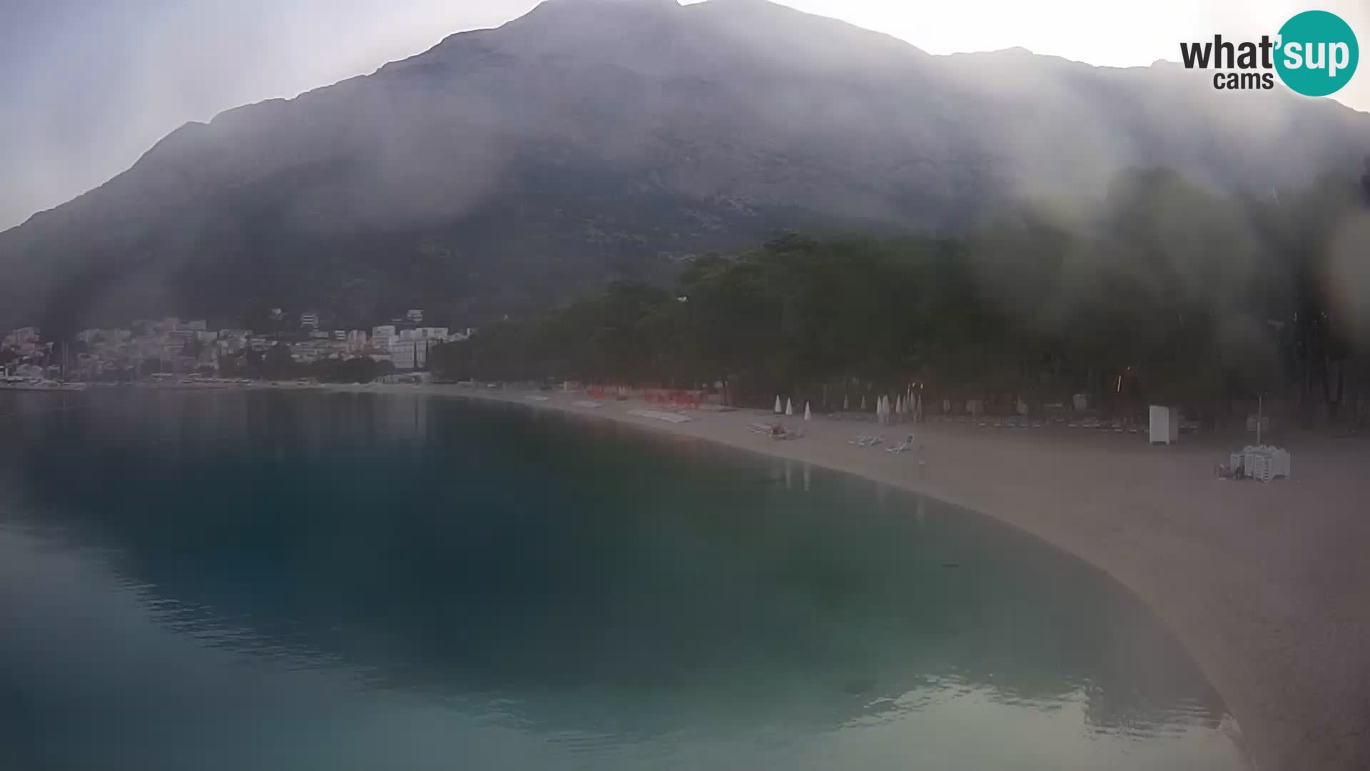 Web kamera – Baška Voda – Borik, pogled na plažu Nikolina