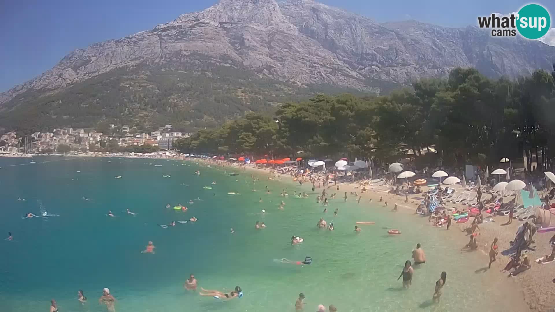 Webcam Live – Baška Voda – Borik, spiaggia Nikolina
