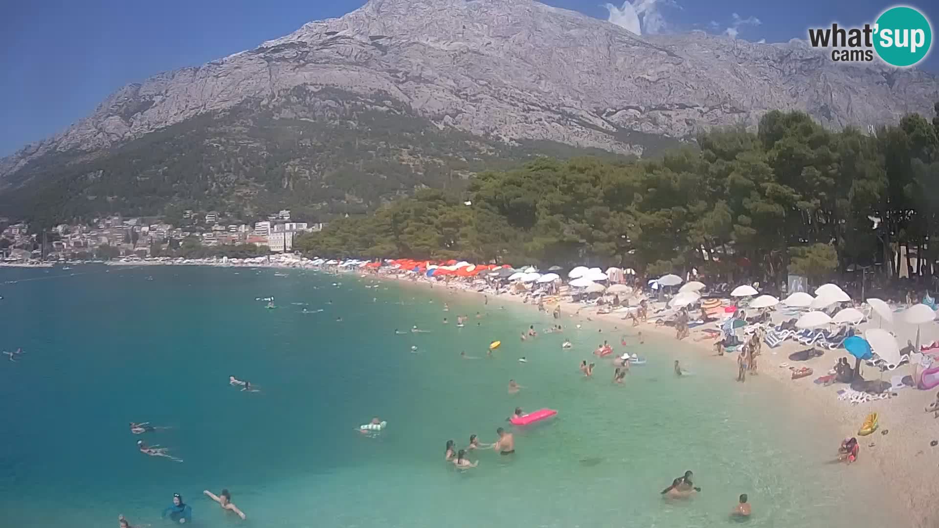 Webcam Live – Baška Voda – Borik, spiaggia Nikolina