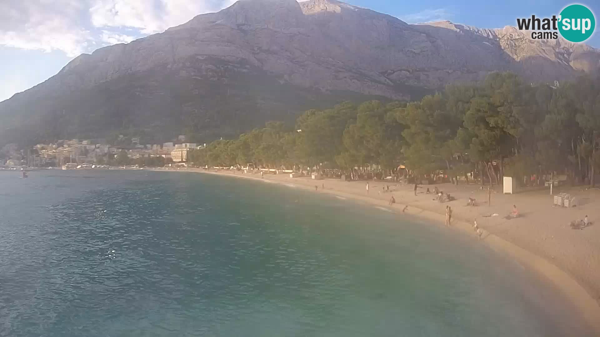 Web kamera – Baška Voda – Borik, pogled na plažu Nikolina