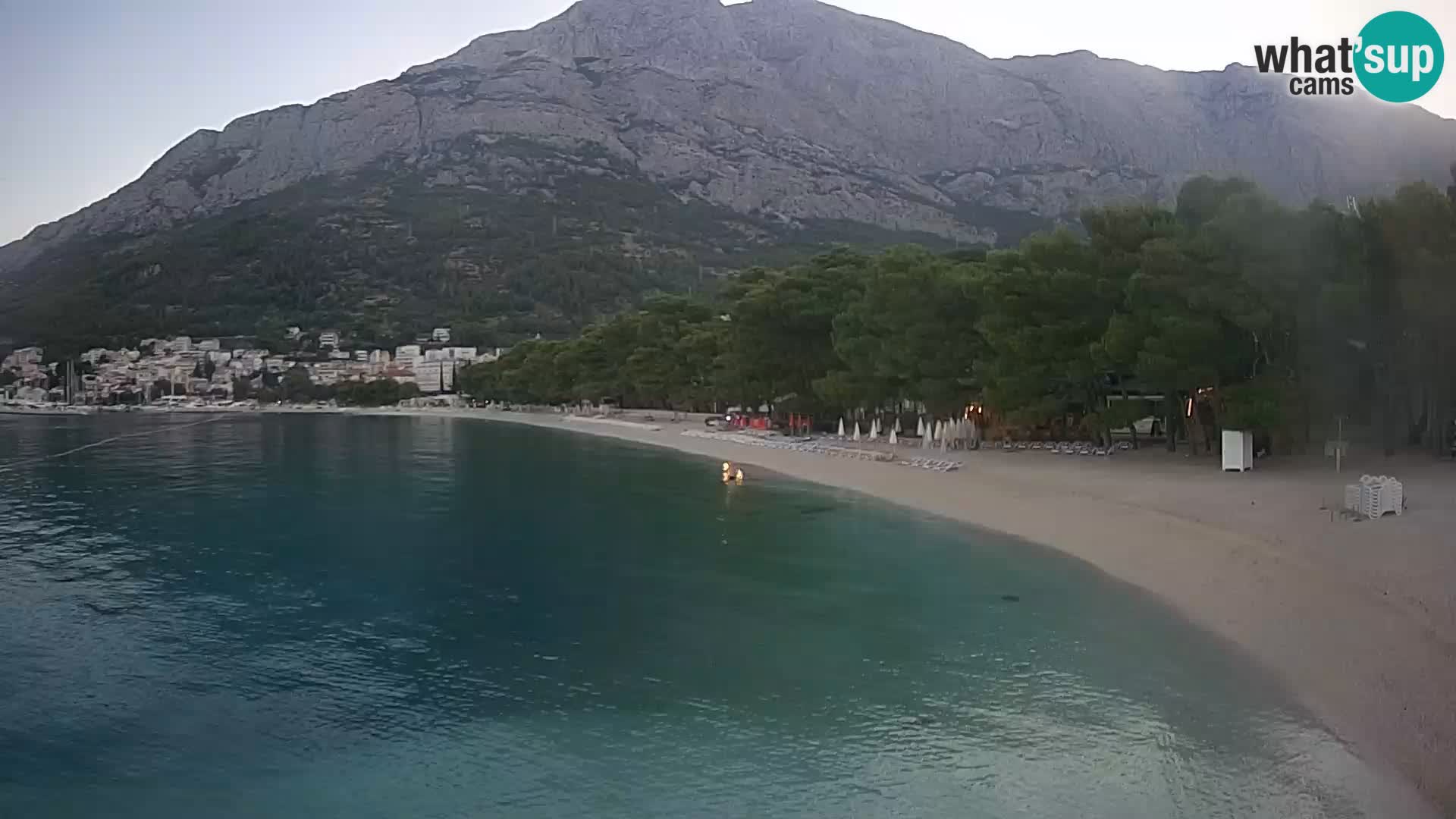 Spletna kamera – Baška Voda – Borik, pogled na plažo Nikolina