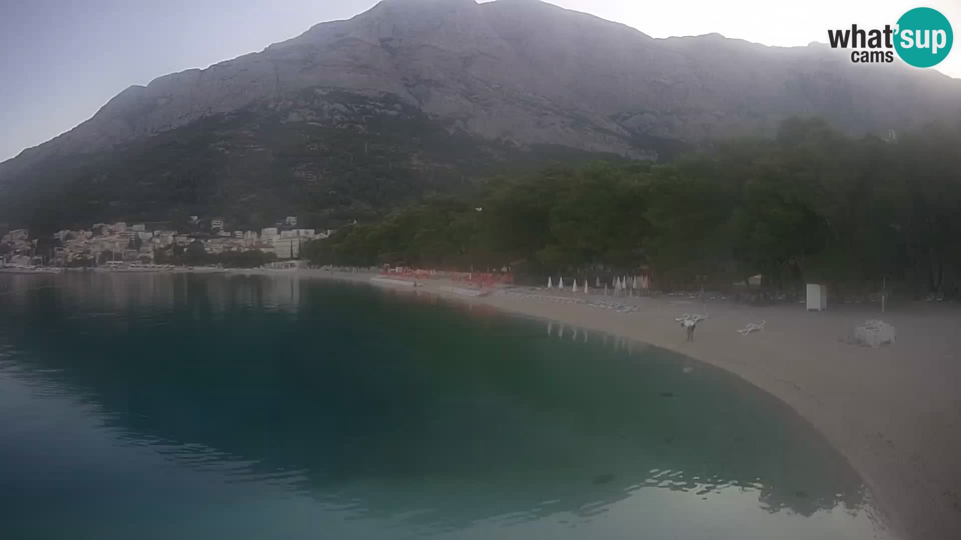 Spletna kamera – Baška Voda – Borik, pogled na plažo Nikolina