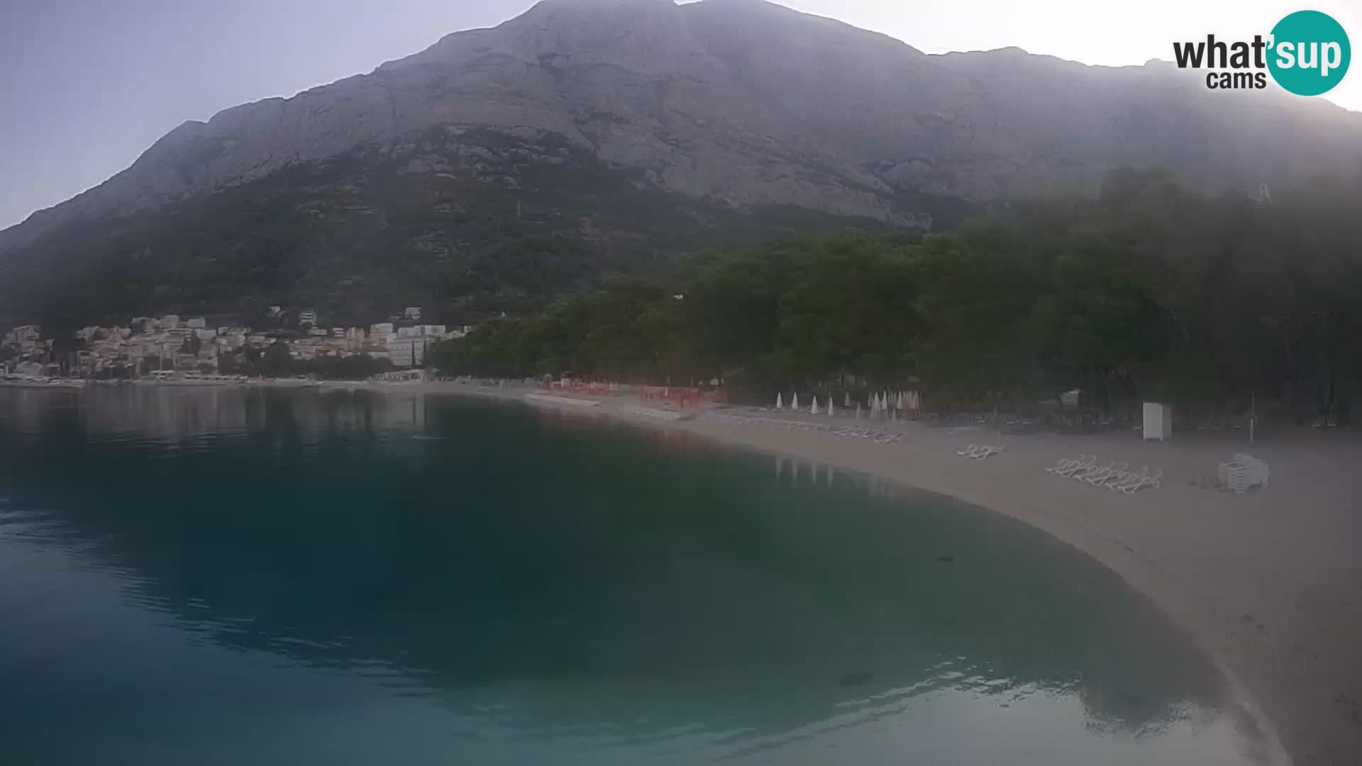 Web kamera – Baška Voda – Borik, pogled na plažu Nikolina