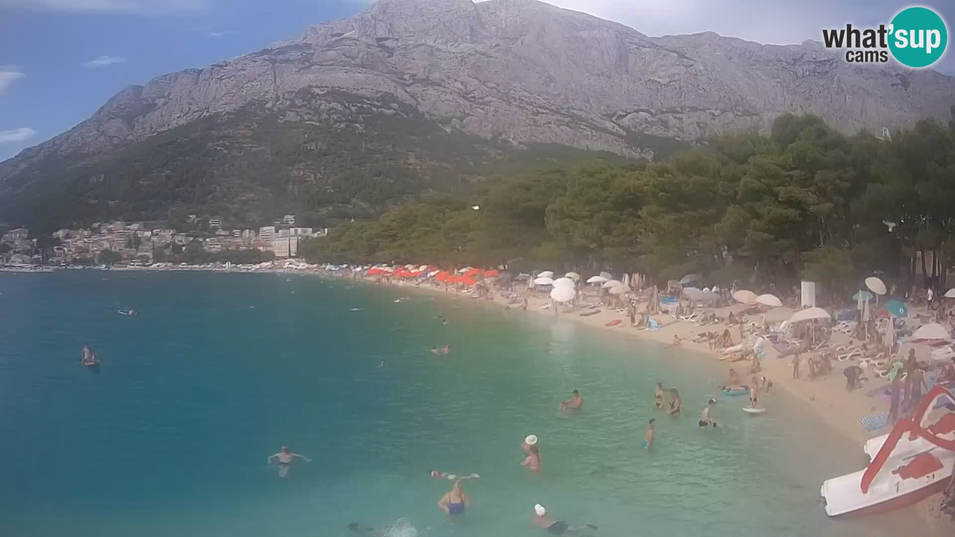 Webcam Live – Baška Voda – Borik, spiaggia Nikolina