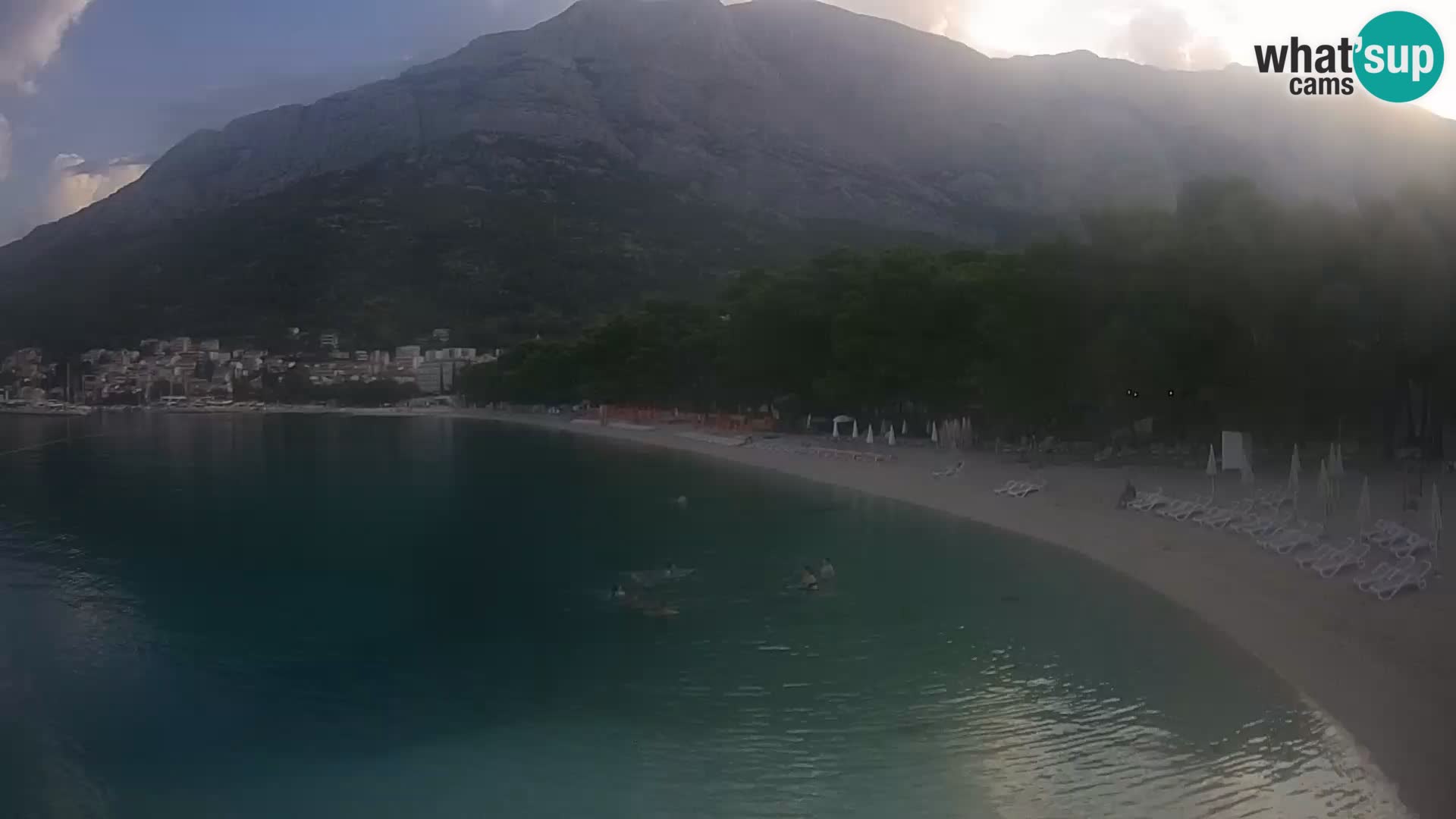 Web kamera – Baška Voda – Borik, pogled na plažu Nikolina