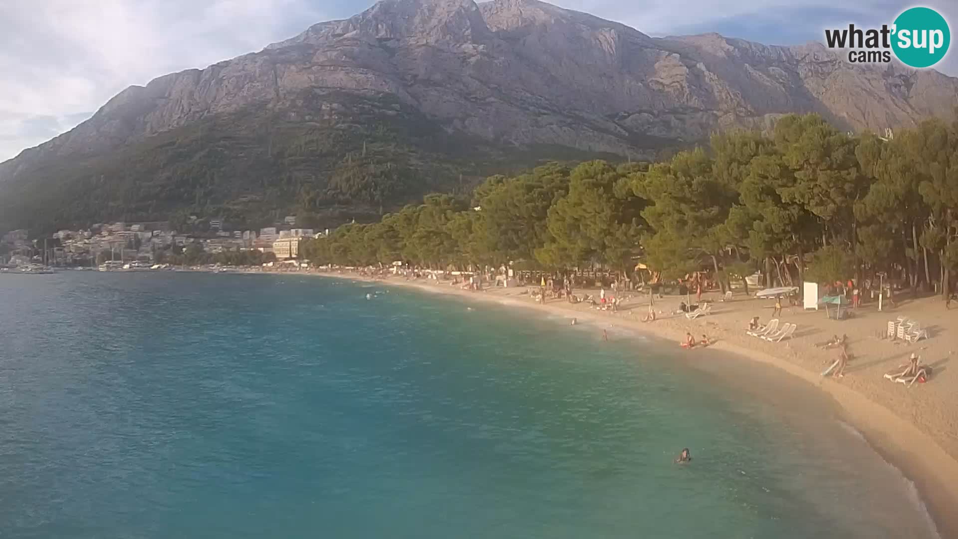 Spletna kamera – Baška Voda – Borik, pogled na plažo Nikolina