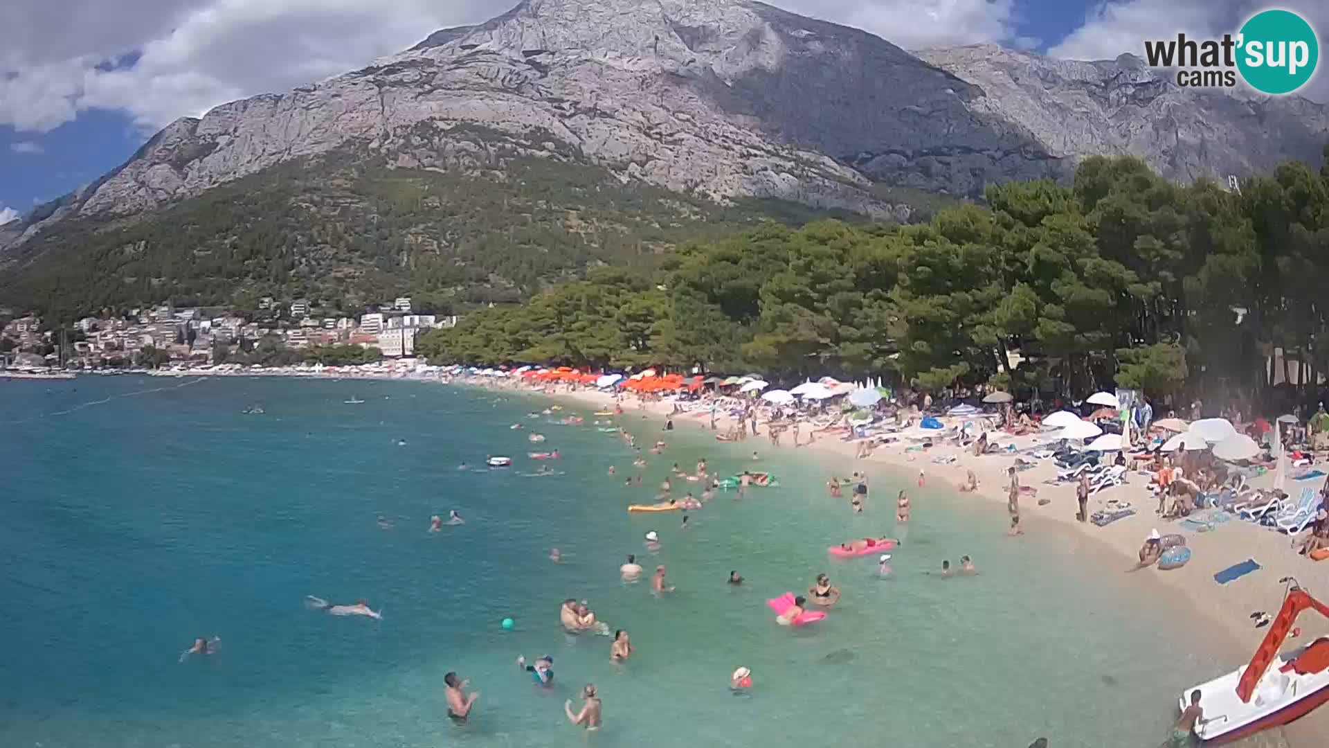 Webcam Live – Baška Voda – Borik, spiaggia Nikolina
