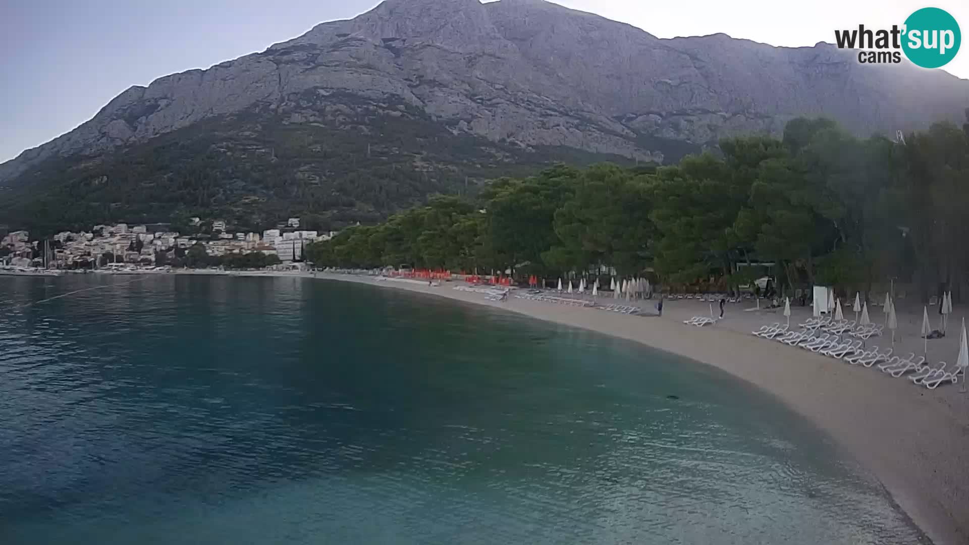 Spletna kamera – Baška Voda – Borik, pogled na plažo Nikolina