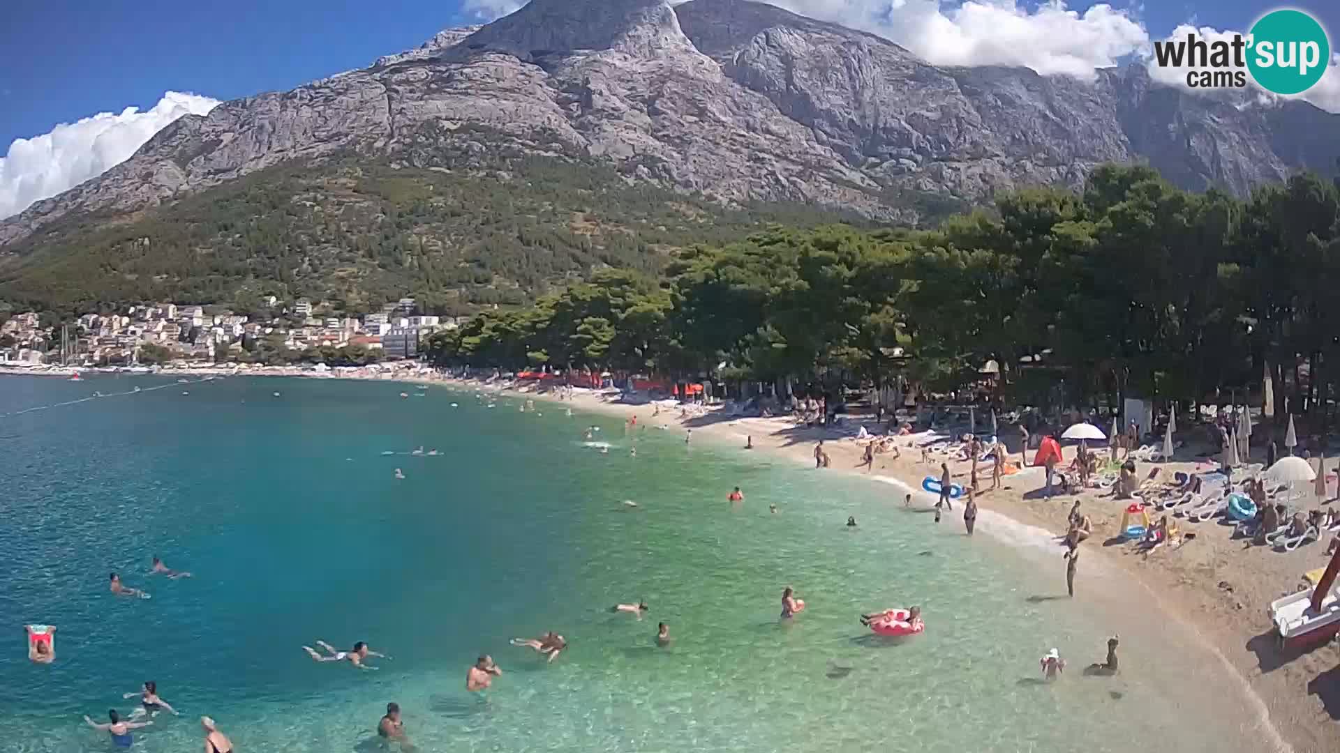 Spletna kamera – Baška Voda – Borik, pogled na plažo Nikolina