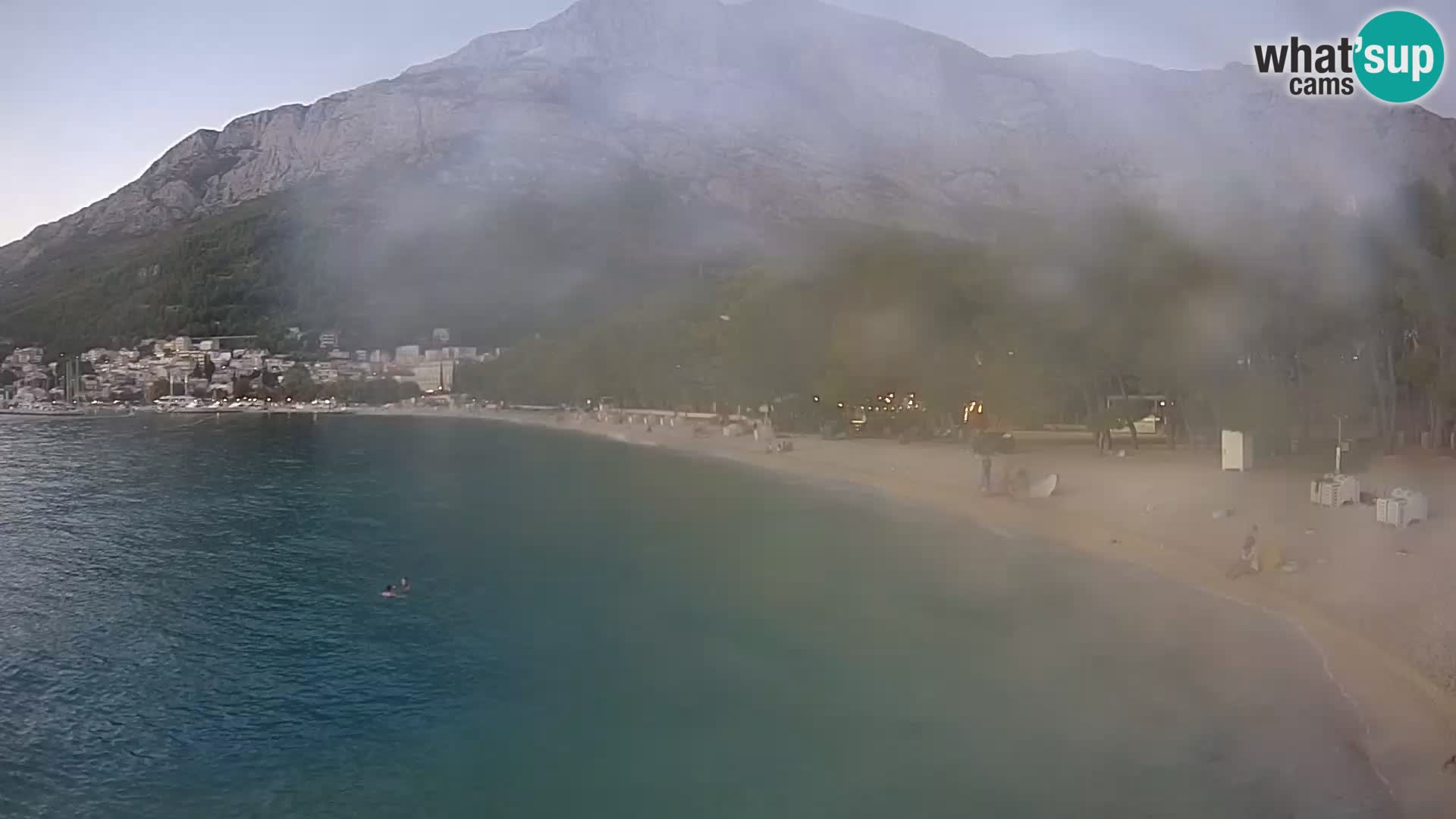 Web kamera – Baška Voda – Borik, pogled na plažu Nikolina
