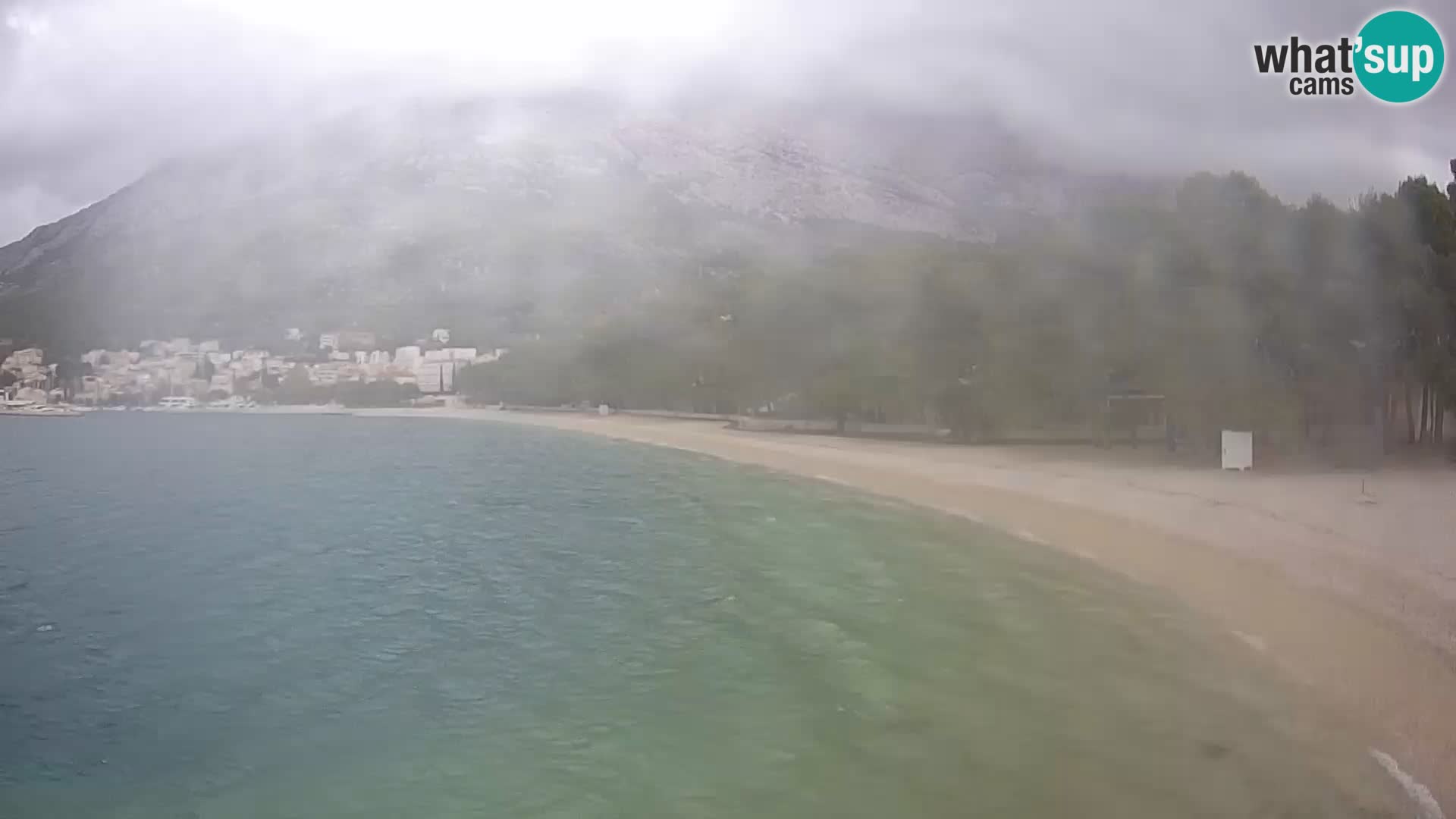 Web kamera – Baška Voda – Borik, pogled na plažu Nikolina