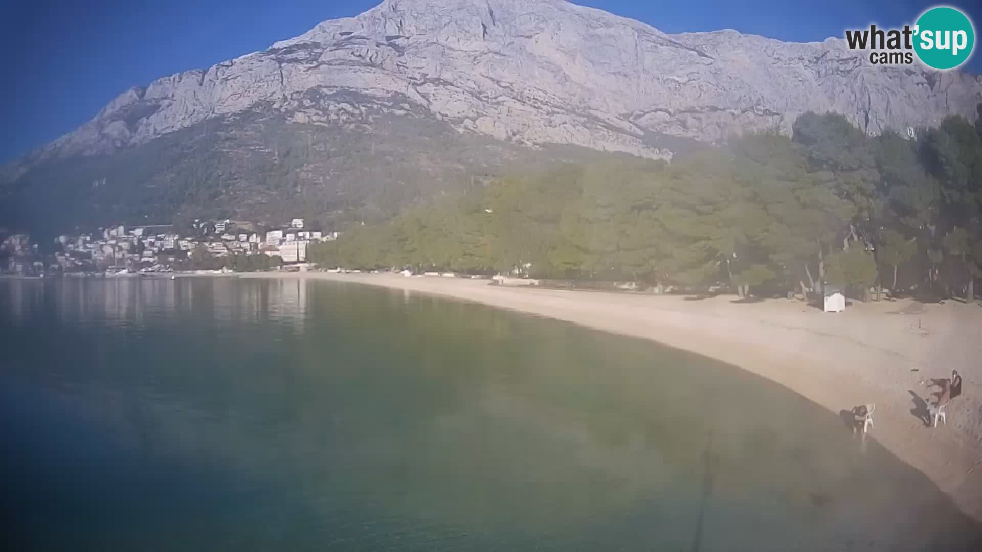 Web kamera – Baška Voda – Borik, pogled na plažu Nikolina