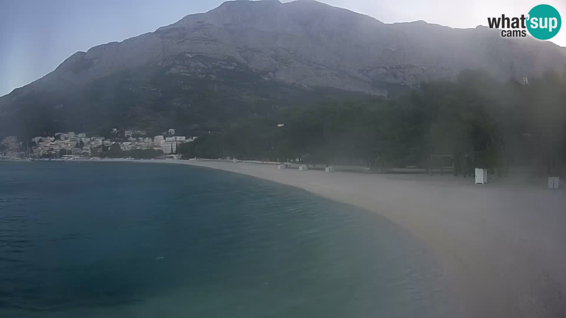 Spletna kamera – Baška Voda – Borik, pogled na plažo Nikolina