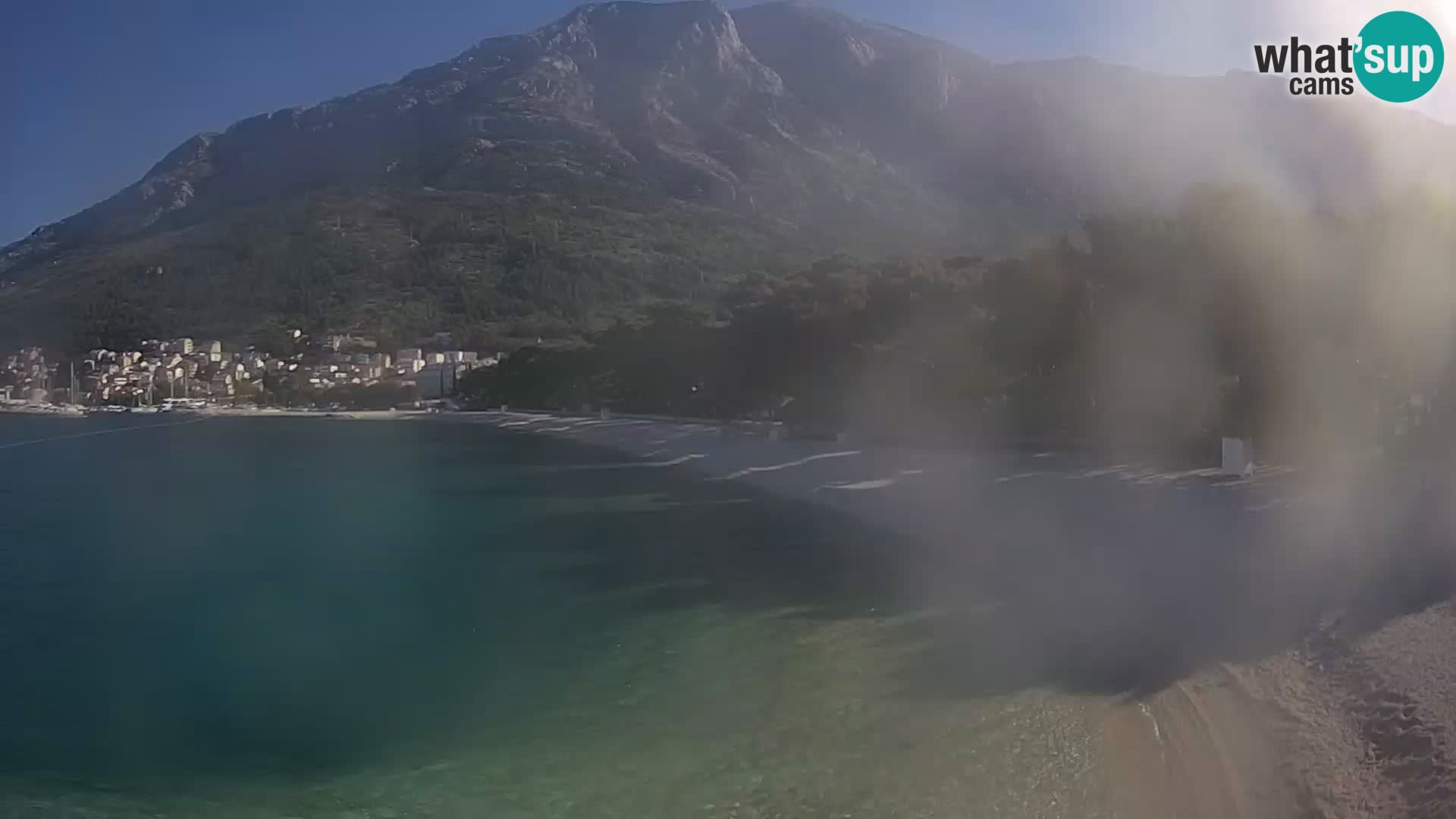 Web kamera – Baška Voda – Borik, pogled na plažu Nikolina