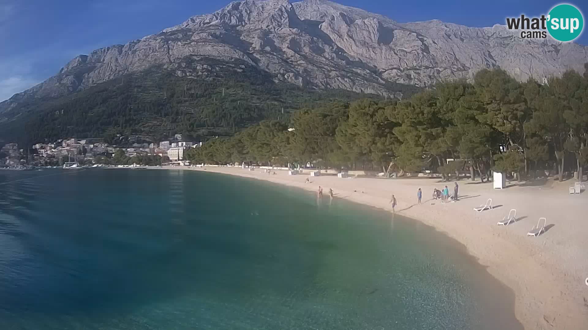 Spletna kamera – Baška Voda – Borik, pogled na plažo Nikolina