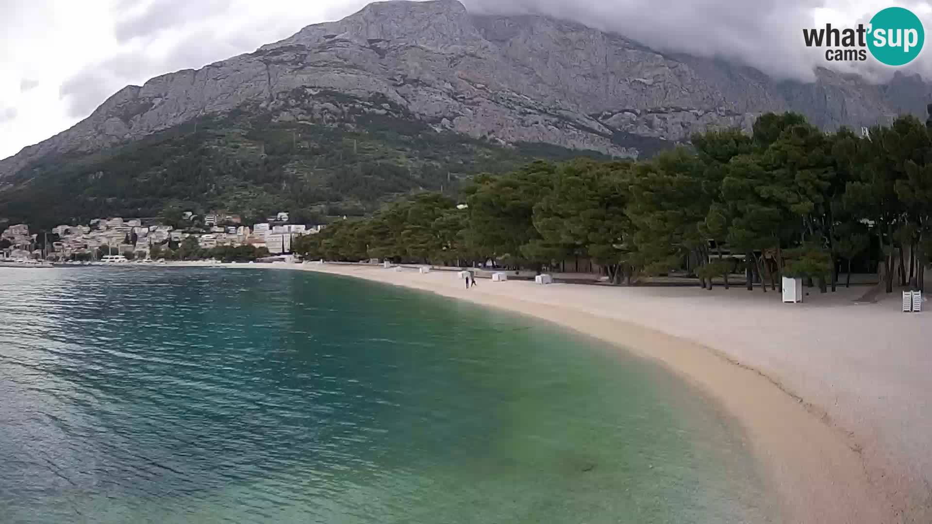 Spletna kamera – Baška Voda – Borik, pogled na plažo Nikolina